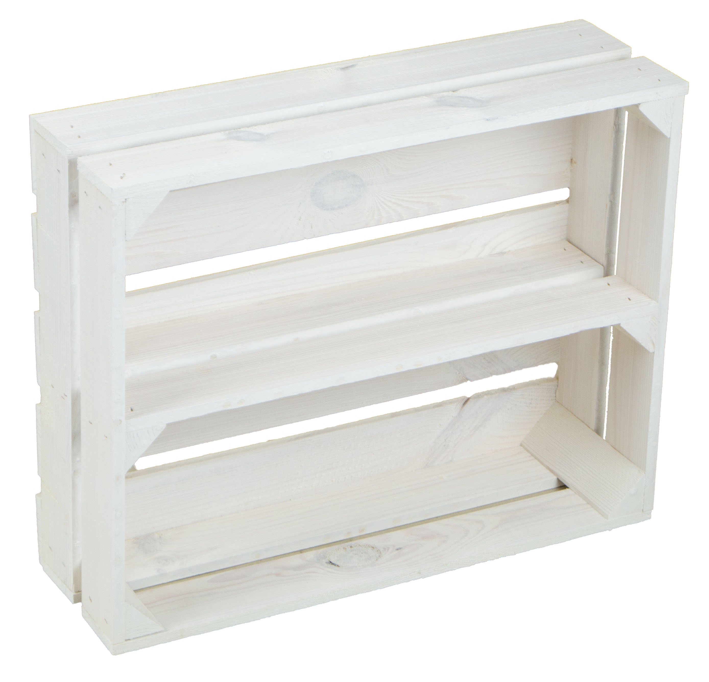 Flaches Obstkistenregal "Wilma Längs" weiß Flaches Obstkistenregal "Wilma Längs" weiß