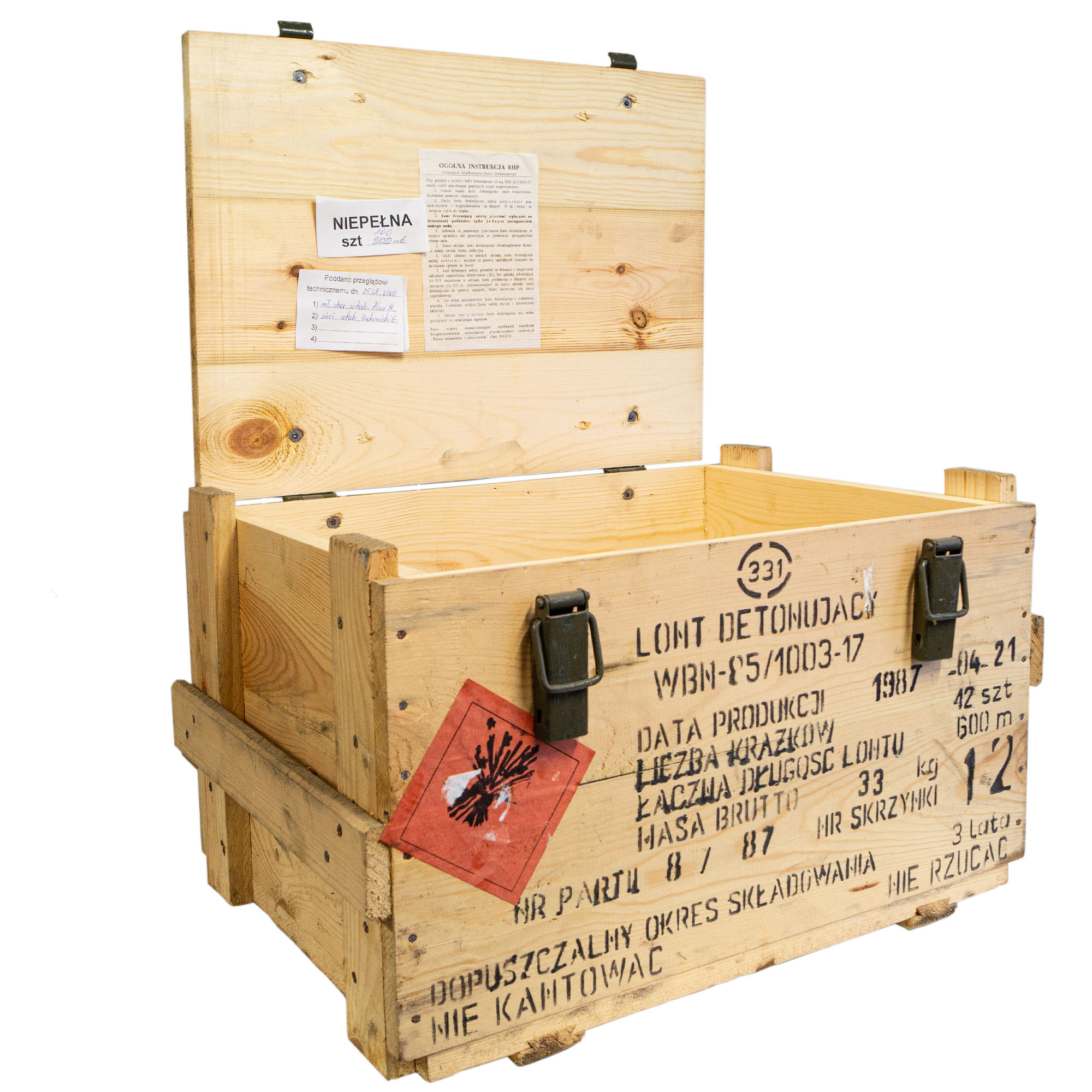 Vintage Frachtkiste WBN-85 Holz 60x40x36 cm Transportkiste Truhe Metallbeschläge Vintage Frachtkiste WBN-85 Holz 60x40x36 cm Transportkiste Truhe Metallbeschläge