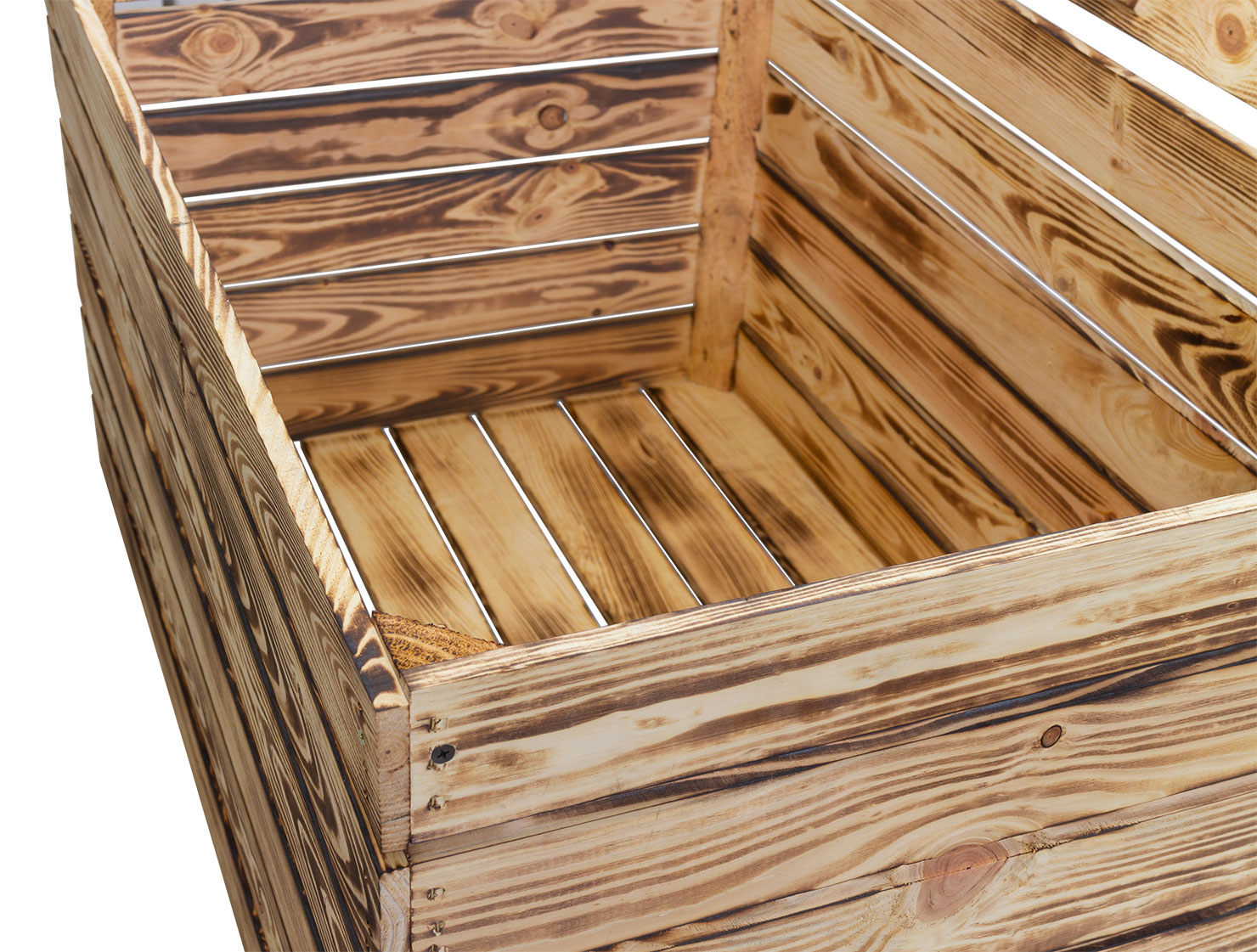 Neue Holztruhe geflammt *groß* 80x50x39cm Neue Holztruhe geflammt *groß* 80x50x39cm