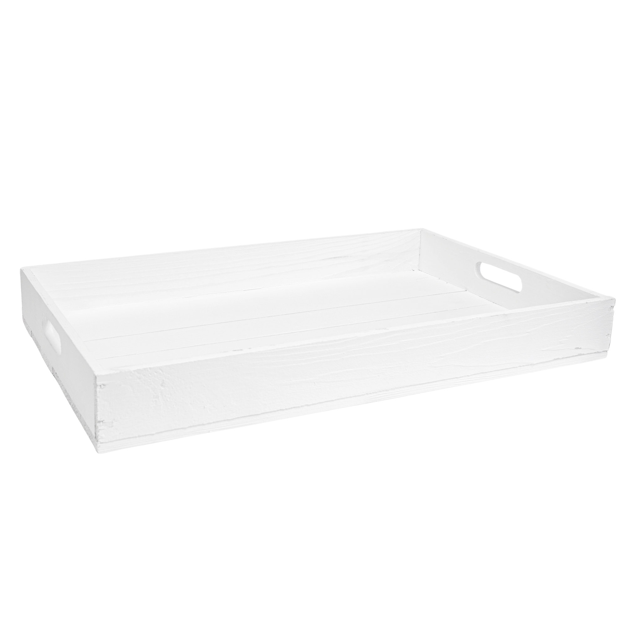 Serviertablett in weiß 60x40x8cm Holztablett Frühstückstablet Bartablett