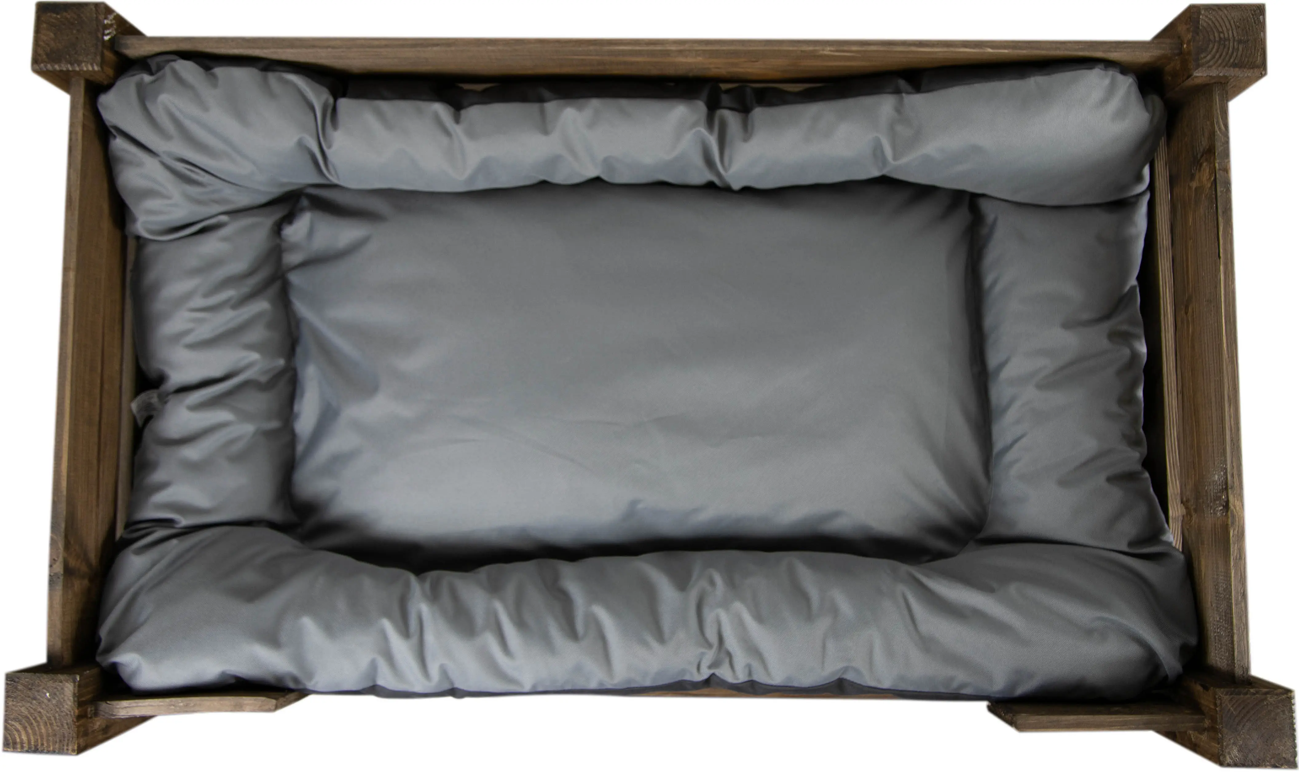 Hundebett Winston XXL Palisander mit Füßen mit Kissen grau 100x60x25cm