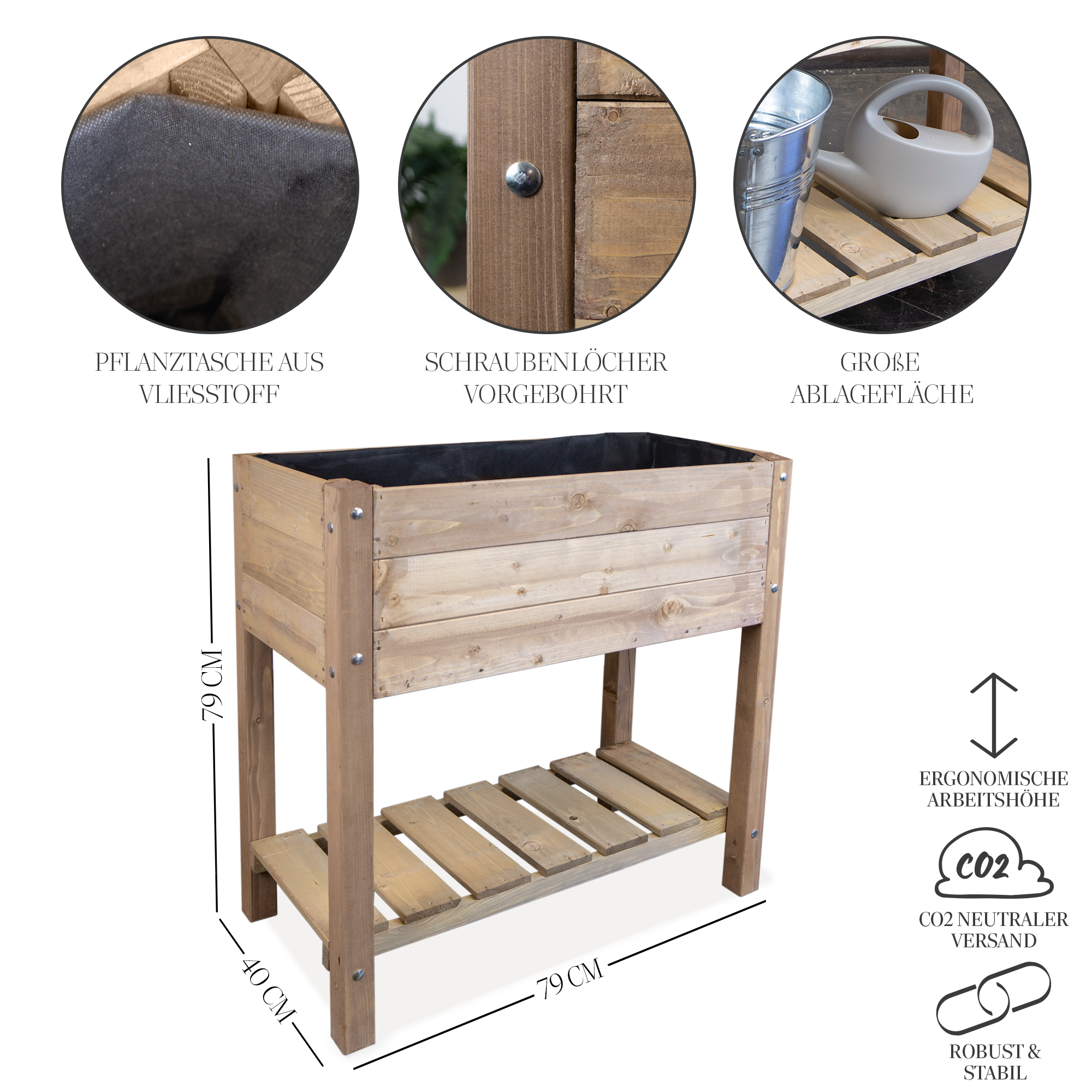 Hochbeet L 79x40x79cm Palisander Hochbeet L 79x40x79cm Palisander