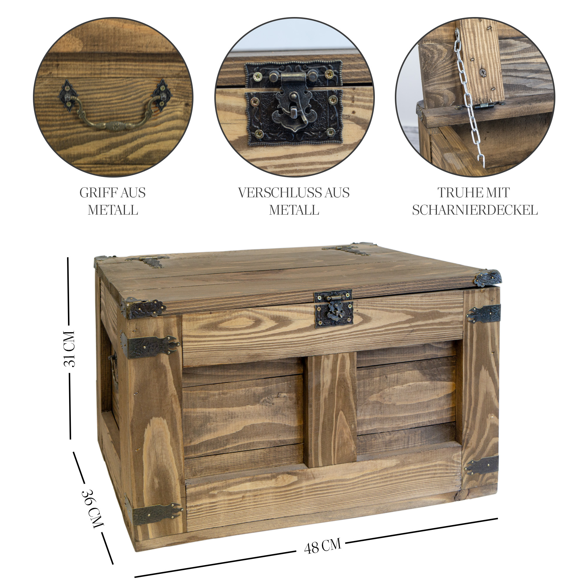 Holztruhe Barbossa Palisander 48x36x31cm Holztruhe Barbossa Palisander 48x36x31cm