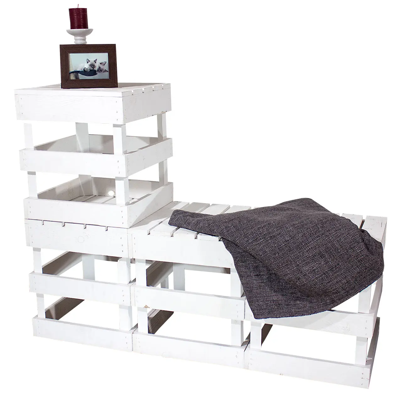 Weißer Hocker 42x42x45cm Weißer Hocker 42x42x45cm