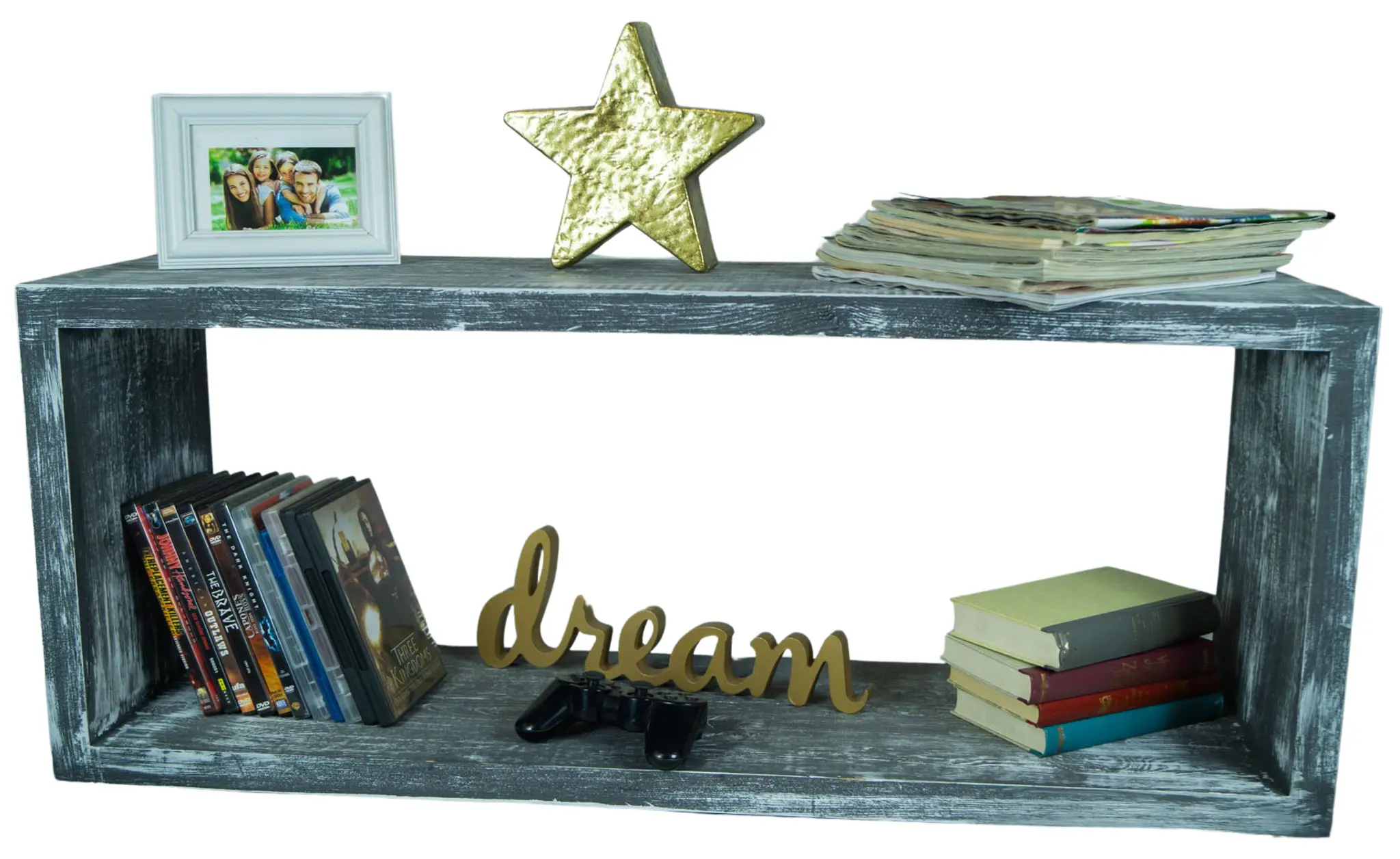 Lowboard in Shabby schwarz 100x40x30cm aus Massivholz Lowboard in Shabby schwarz 100x40x30cm aus Massivholz