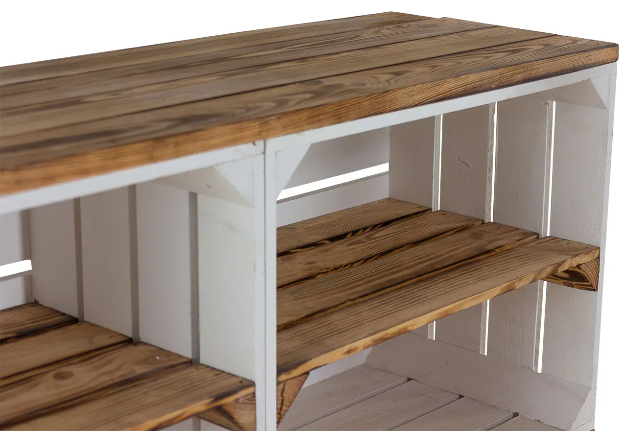 TV-Schrank aus Regalkisten auf Holzfüßen 100x30x50cm TV-Schrank aus Regalkisten auf Holzfüßen 100x30x50cm