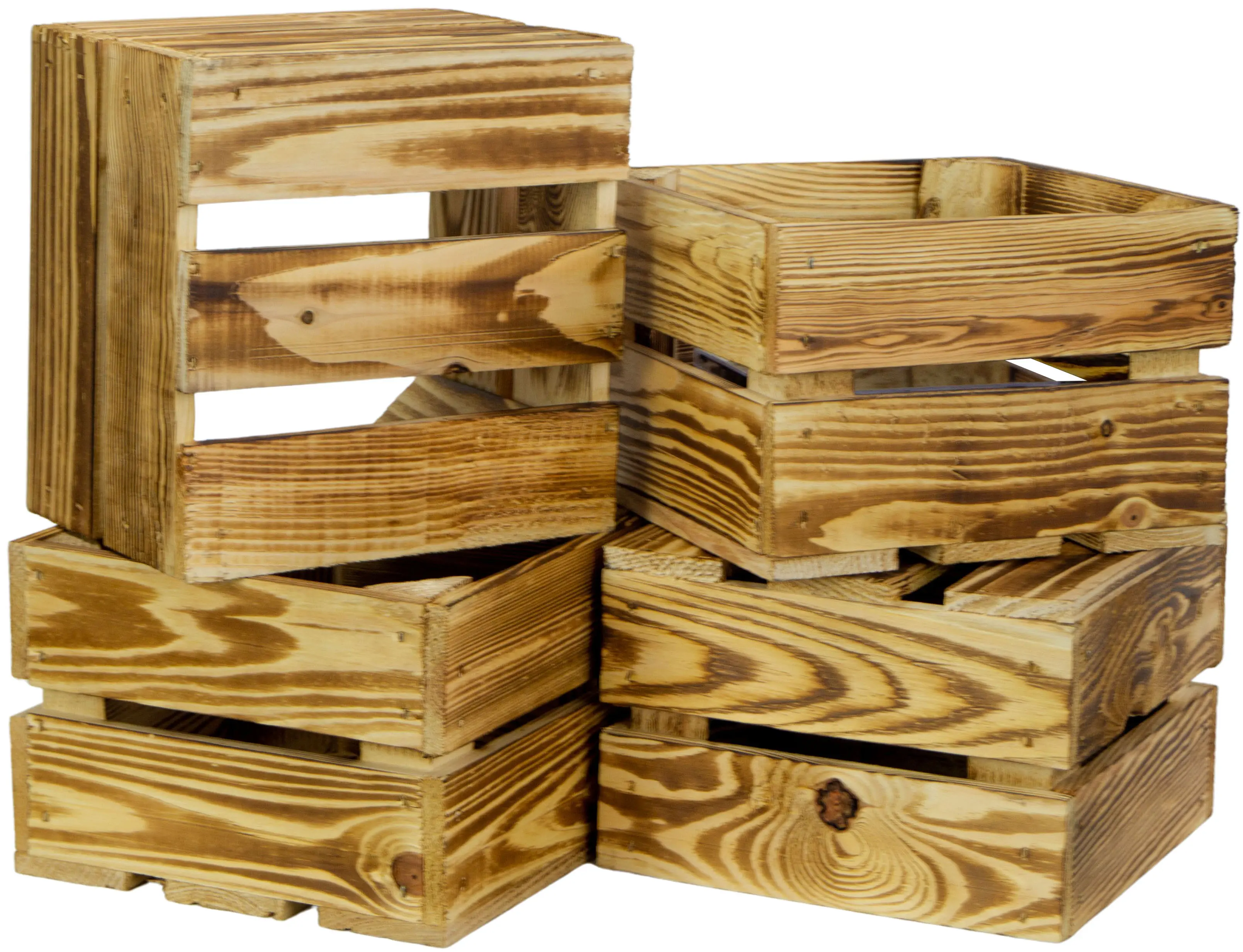 Kleine Holzkiste "Lotta" geflammt Kleine Holzkiste "Lotta" geflammt