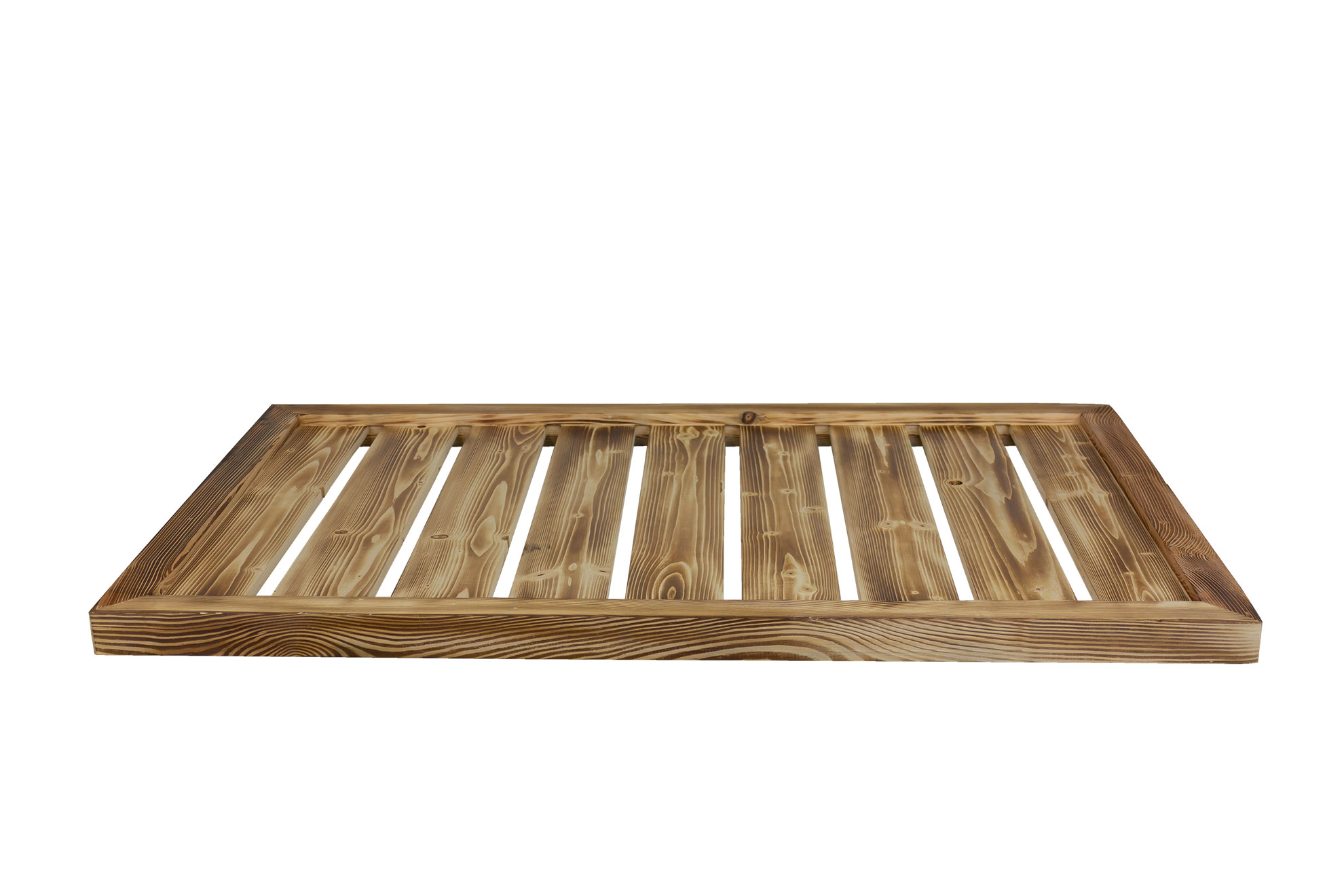 Holzunterlage XXL Hundeplatz geflammt mit grauem Kissen 110x70x4,5cm Holzunterlage XXL Hundeplatz geflammt mit grauem Kissen 110x70x4,5cm