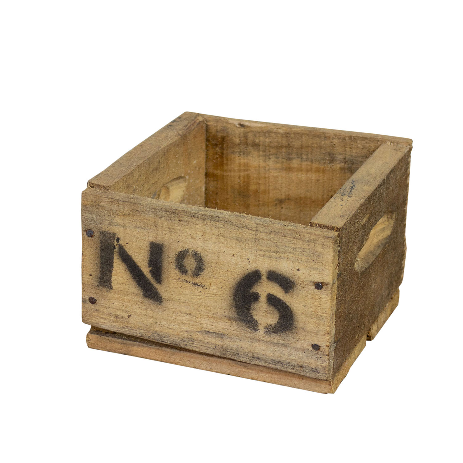 Alte Holzkiste mit Aufdruck No6 14x15x9,5cm (xtra-small) Alte Holzkiste mit Aufdruck No6 14x15x9,5cm (xtra-small)