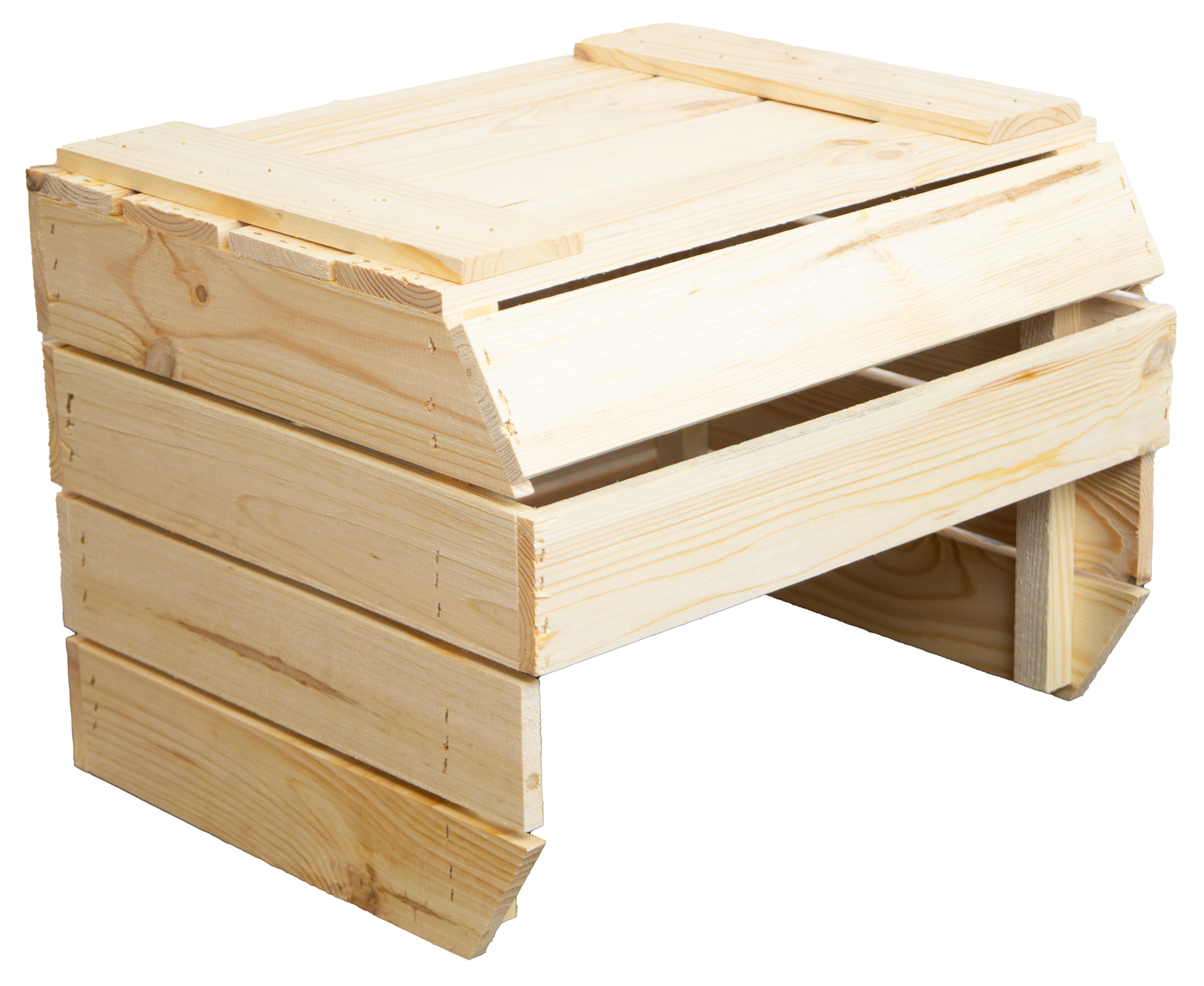 3er Set Küchenregal Olaf 40x33x30 cm in natur Gemüsekiste Obsthorde Gemüsekorb Obstschale Holzkiste Obstkiste