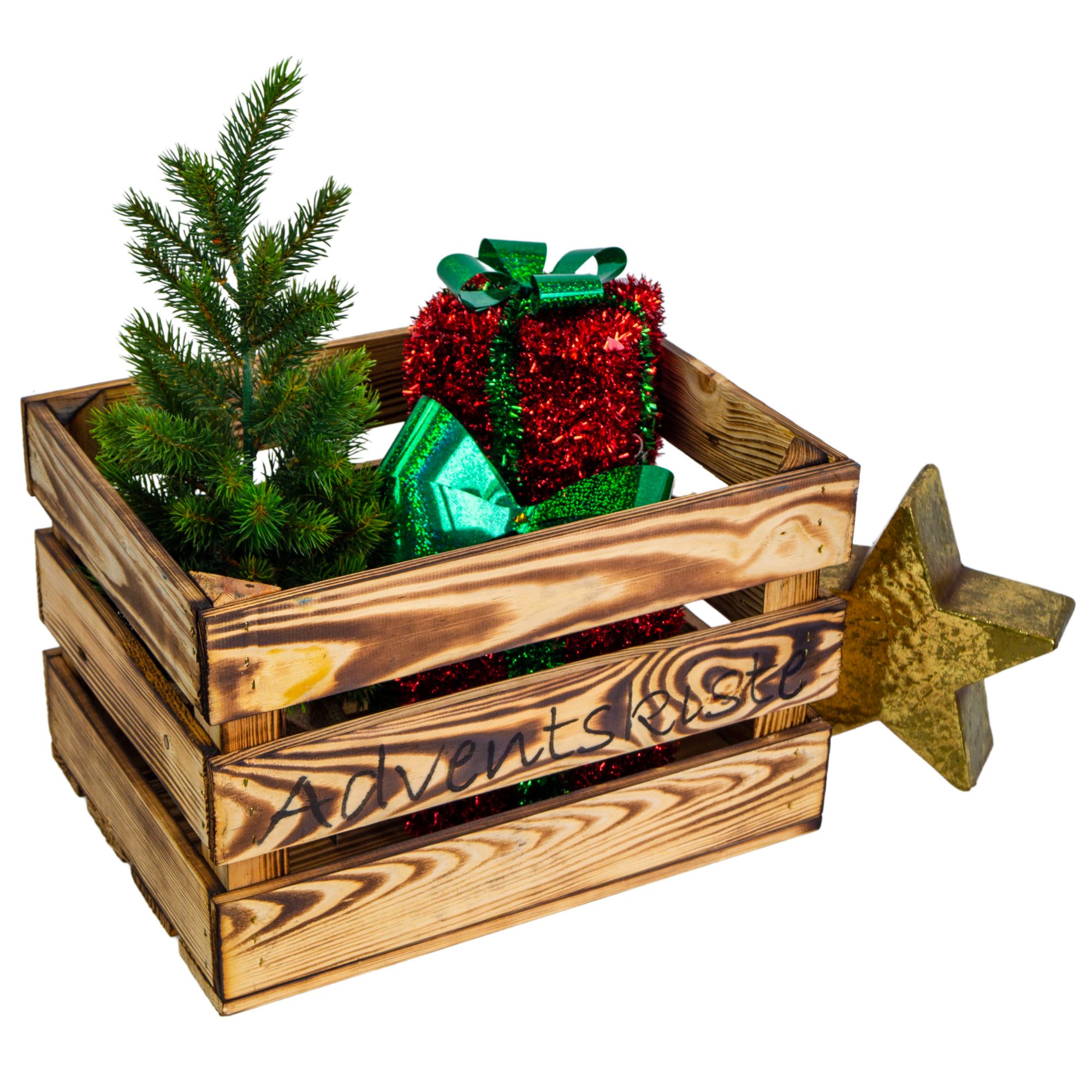 Adentskiste Bella geflammt Weinachtskiste Dekokiste Adentskiste Bella geflammt Weinachtskiste Dekokiste