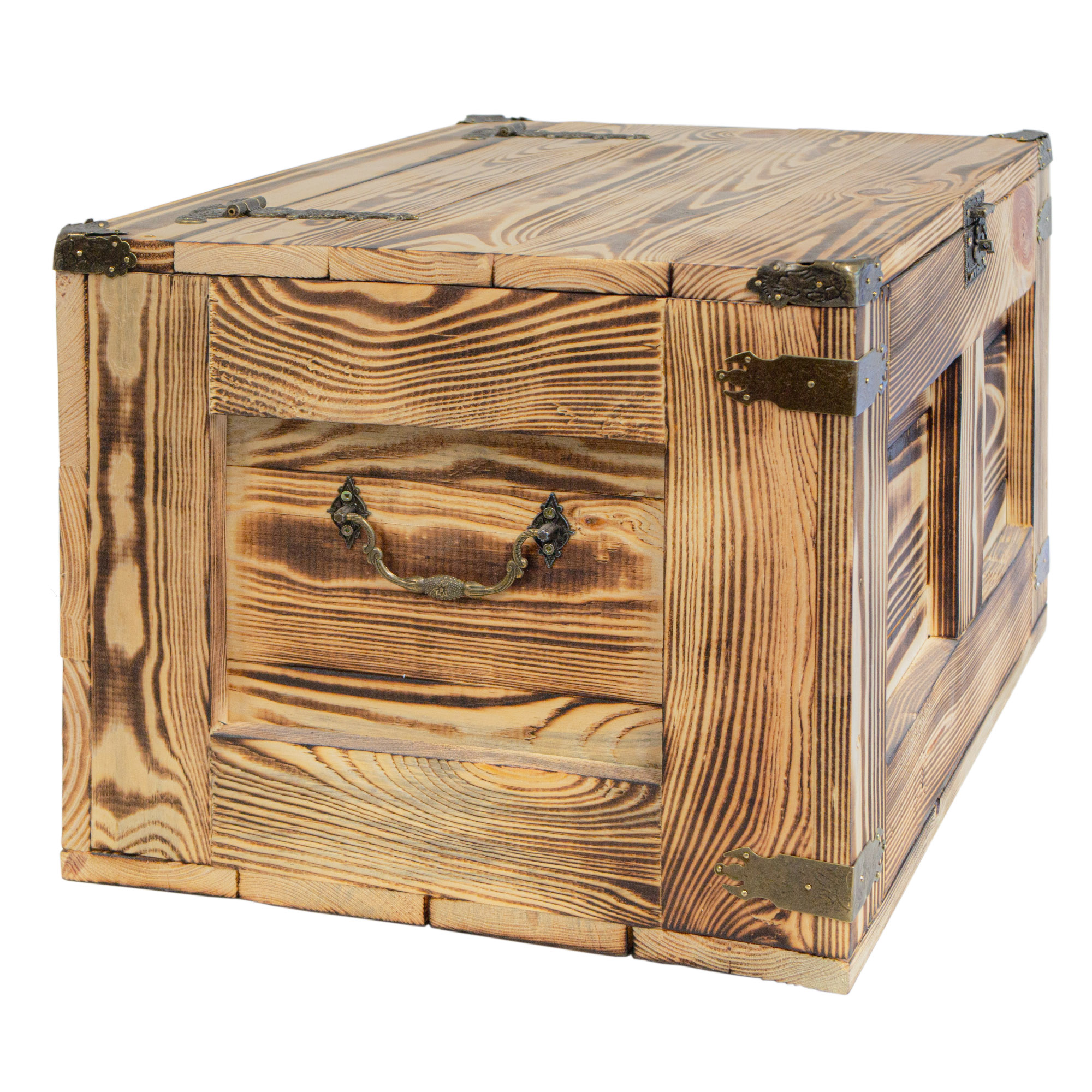 geflammte Holztruhe Barbossa 48x36x31cm geflammte Holztruhe Barbossa 48x36x31cm