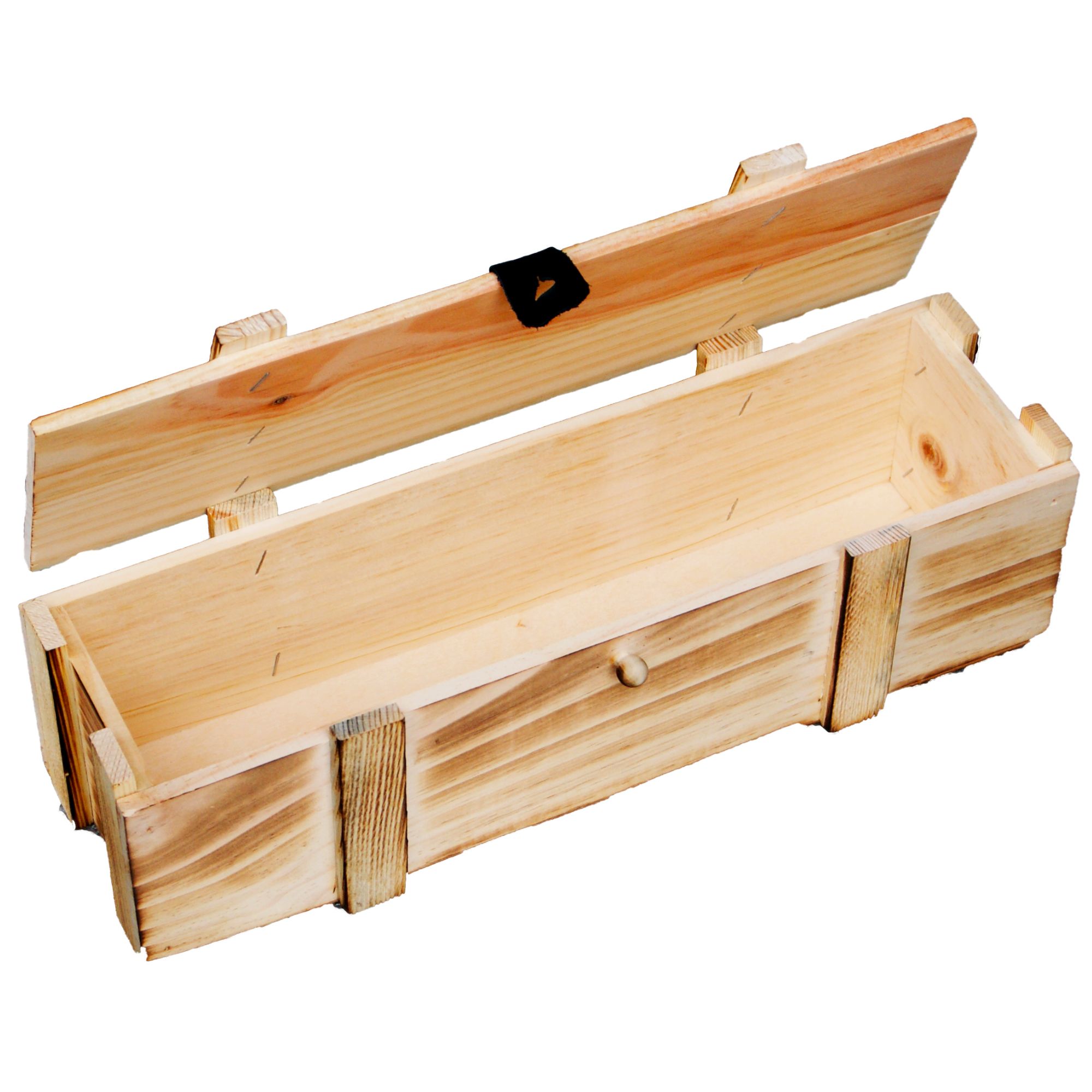 1er Weinkiste geflammt inkl. Holzwolle