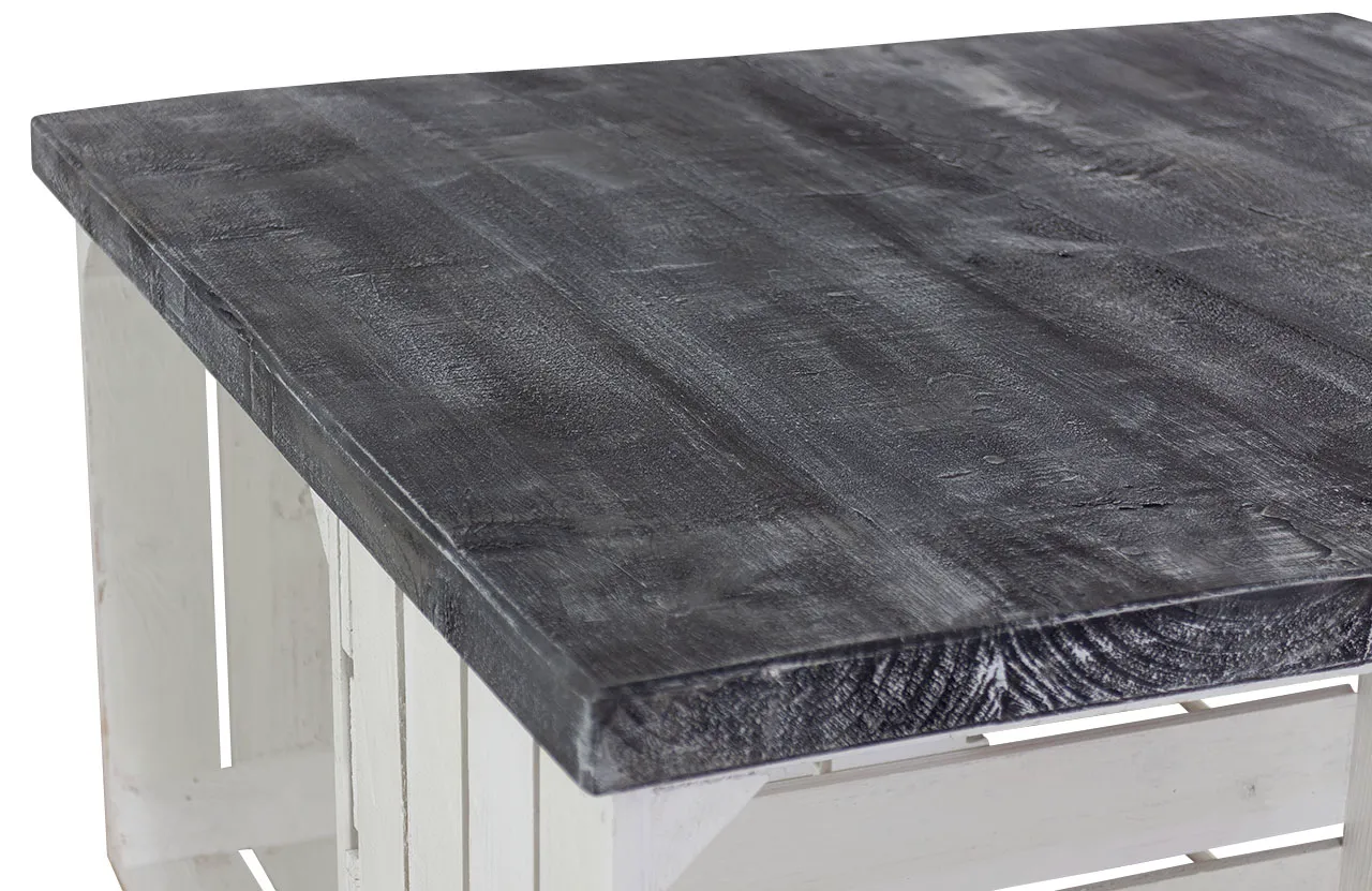 Tischplatte Shabby schwarz 85x85cm