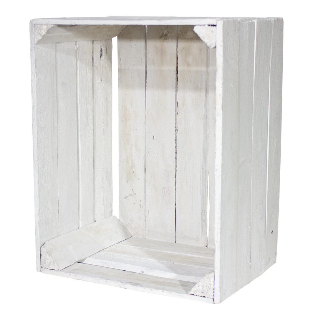 *B-Ware* Alte weiße Holzkiste 50x40x30cm 4x *B-Ware* Alte weiße Holzkiste 50x40x30cm