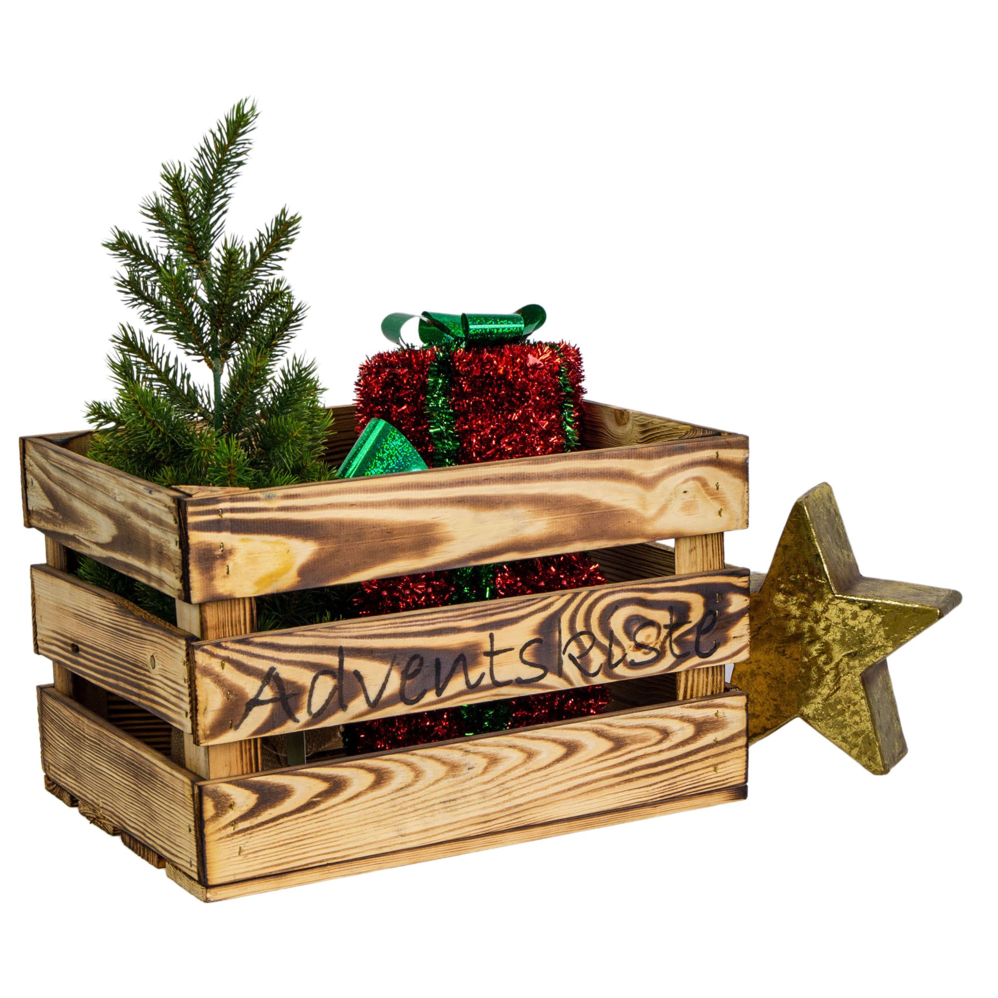 Adentskiste Bella geflammt Weinachtskiste Dekokiste Adentskiste Bella geflammt Weinachtskiste Dekokiste