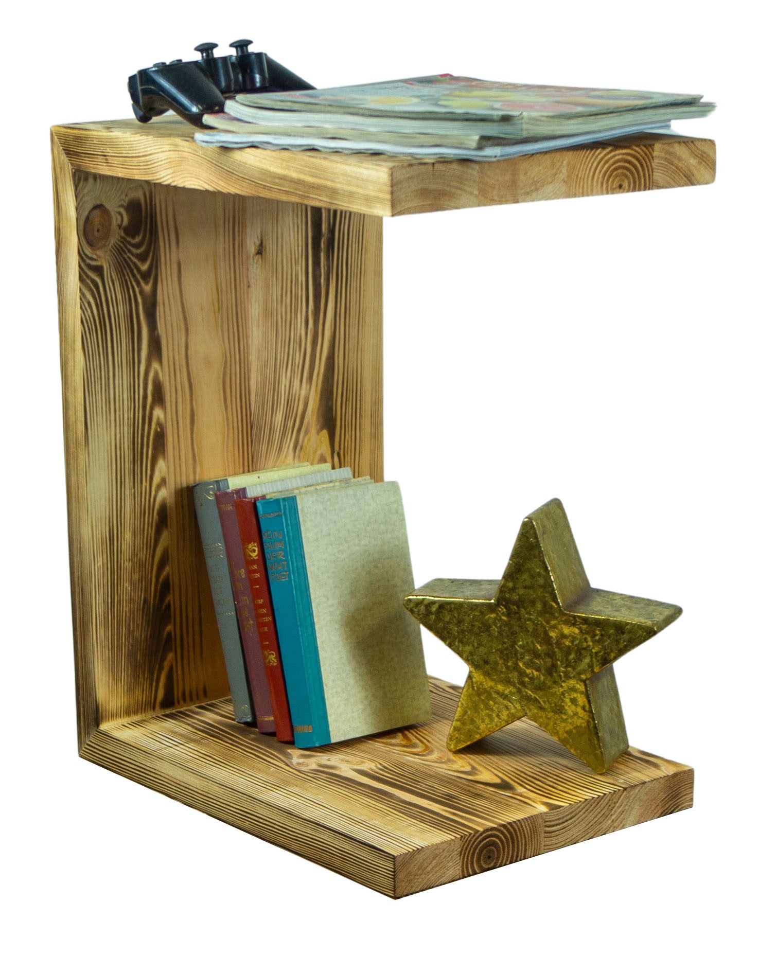 Beistelltisch 50x40x40cm Sitzhocker in geflammt Beistelltisch 50x40x40cm Sitzhocker in geflammt