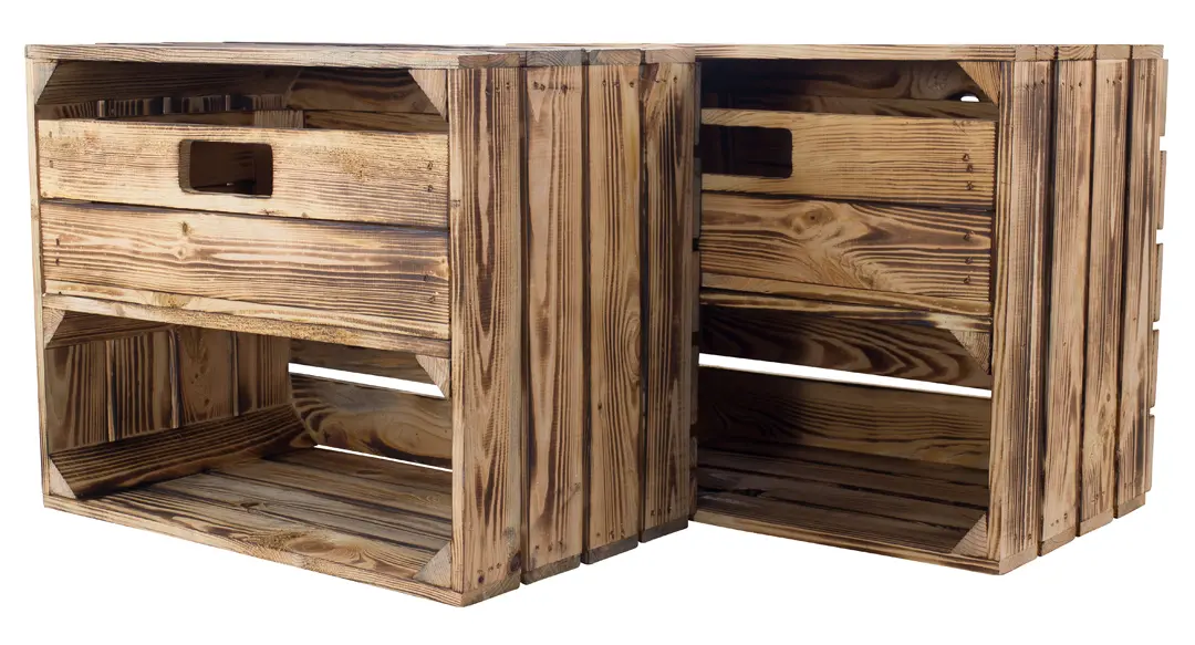 Geflammte Kiste mit Schublade 50x40x30cm Geflammte Kiste mit Schublade 50x40x30cm