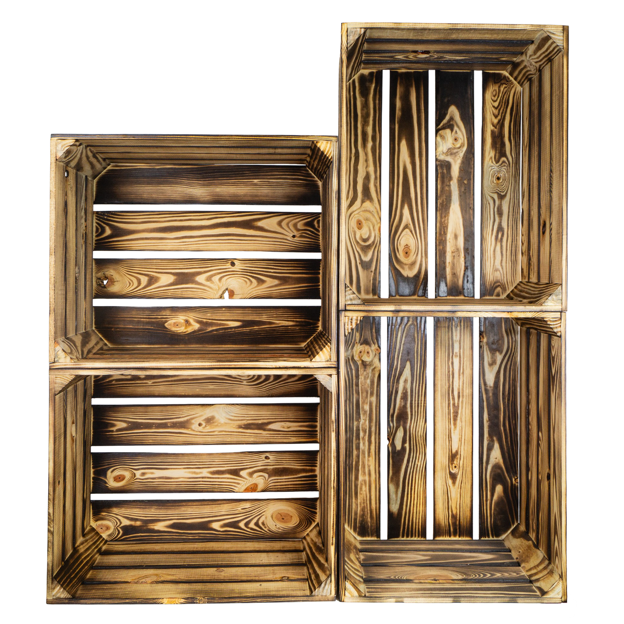 Neue geflammte Apfelkiste im Vintage Design 50x40x30cm