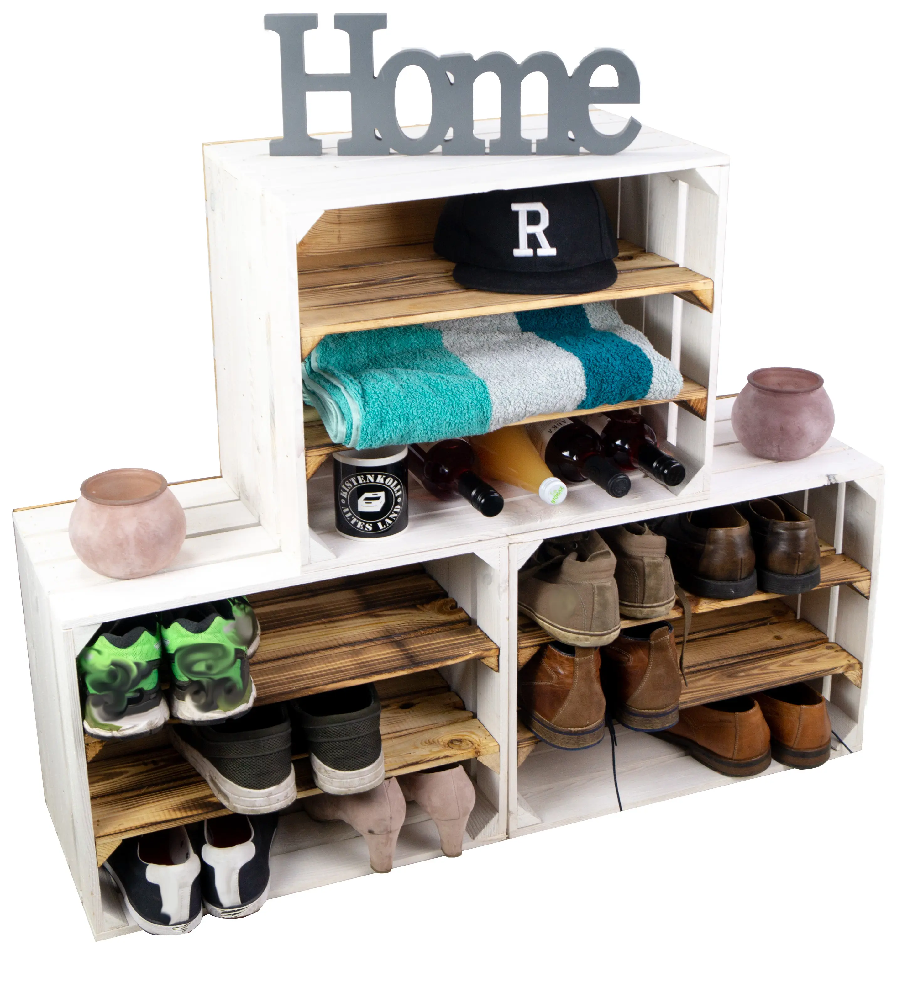 Regalkiste WEIß "Paula" doppelt geflammt LÄNGS Regalkiste WEIß "Paula" doppelt geflammt LÄNGS