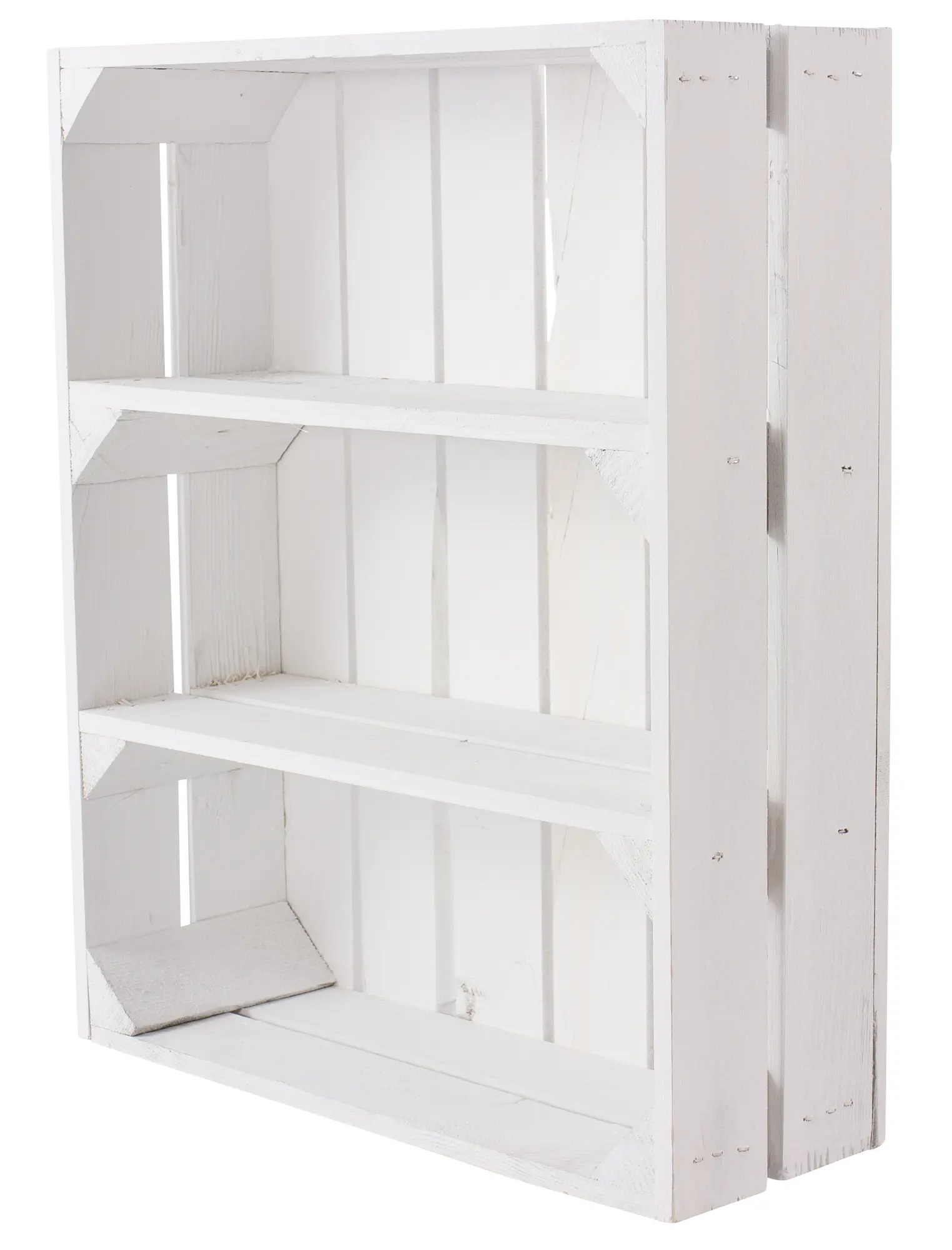 Schmale weiße Regalkiste mit 3 Fächern 50x40,5x16cm Schmale weiße Regalkiste mit 3 Fächern 50x40,5x16cm