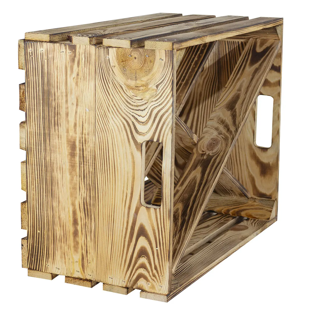 Geflammte Kiste JOHX als Flaschenregal 50x40x23cm