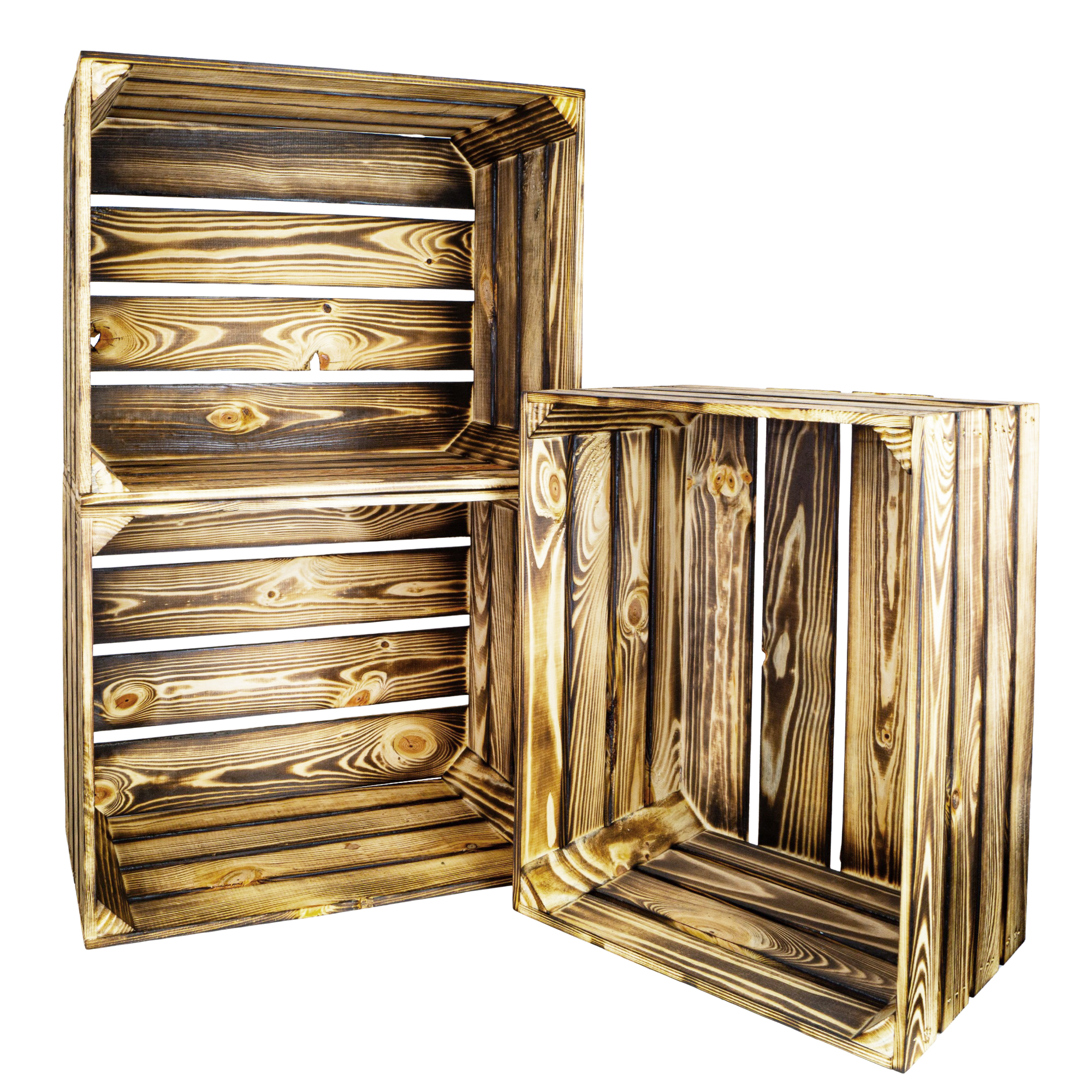 Neue geflammte Apfelkiste im Vintage Design 50x40x30cm