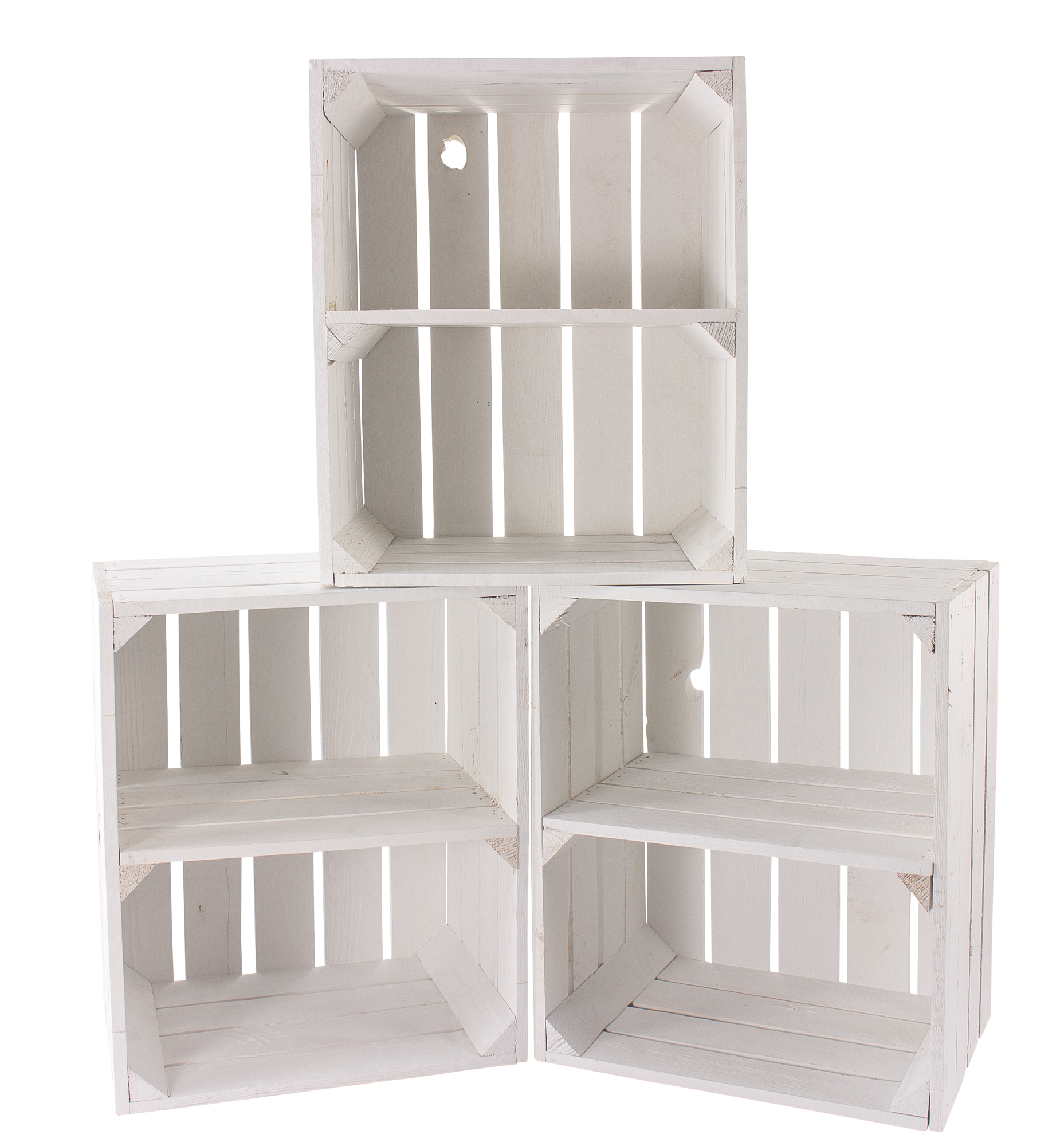 Weiße Kiste für Schuh-und Bücherregal "quer" 50x40x30cm