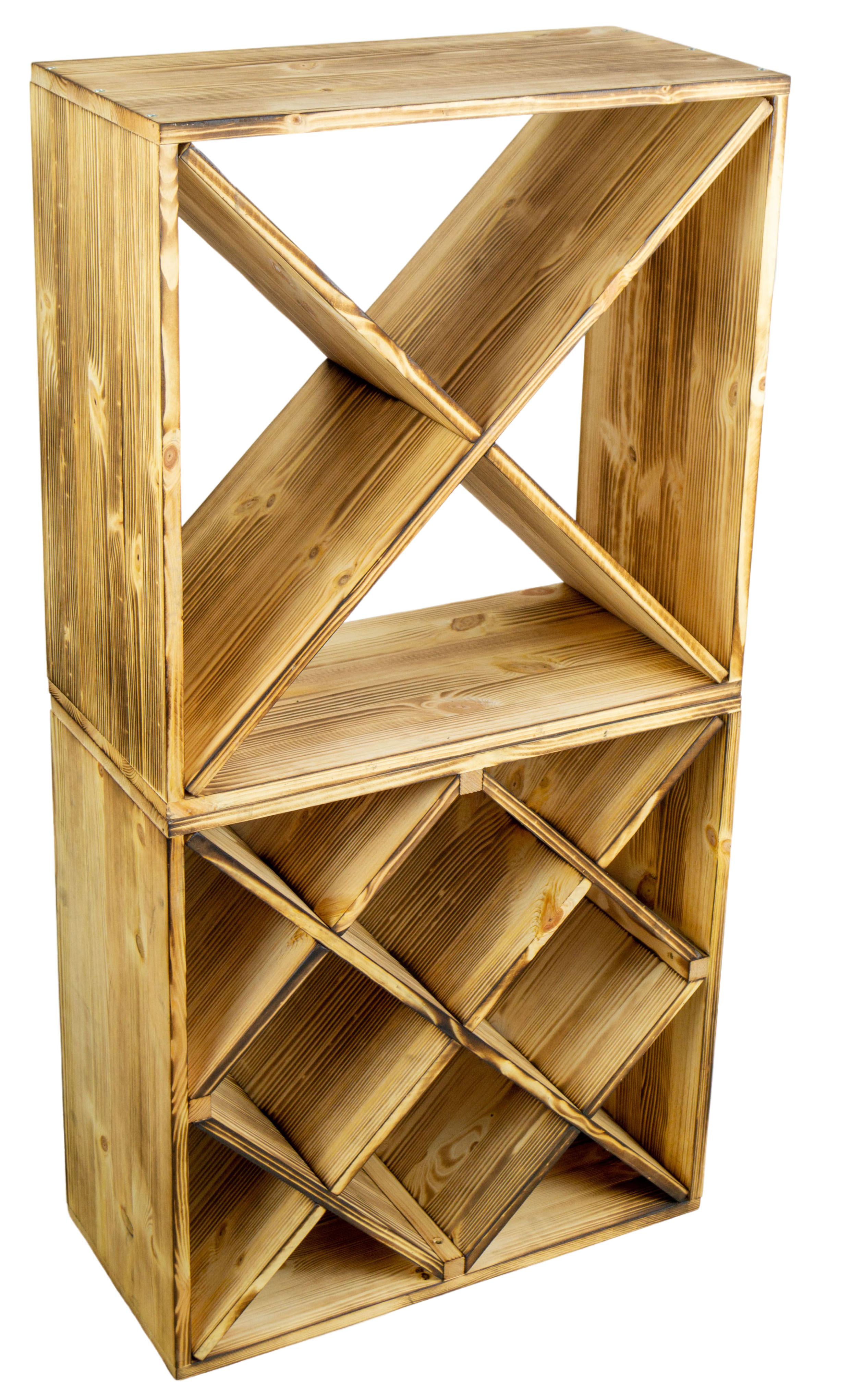 Großes Weinregal geflammt 52 x 52 "Raute" grosses Weinregal geflammt 52 x 52 "X"