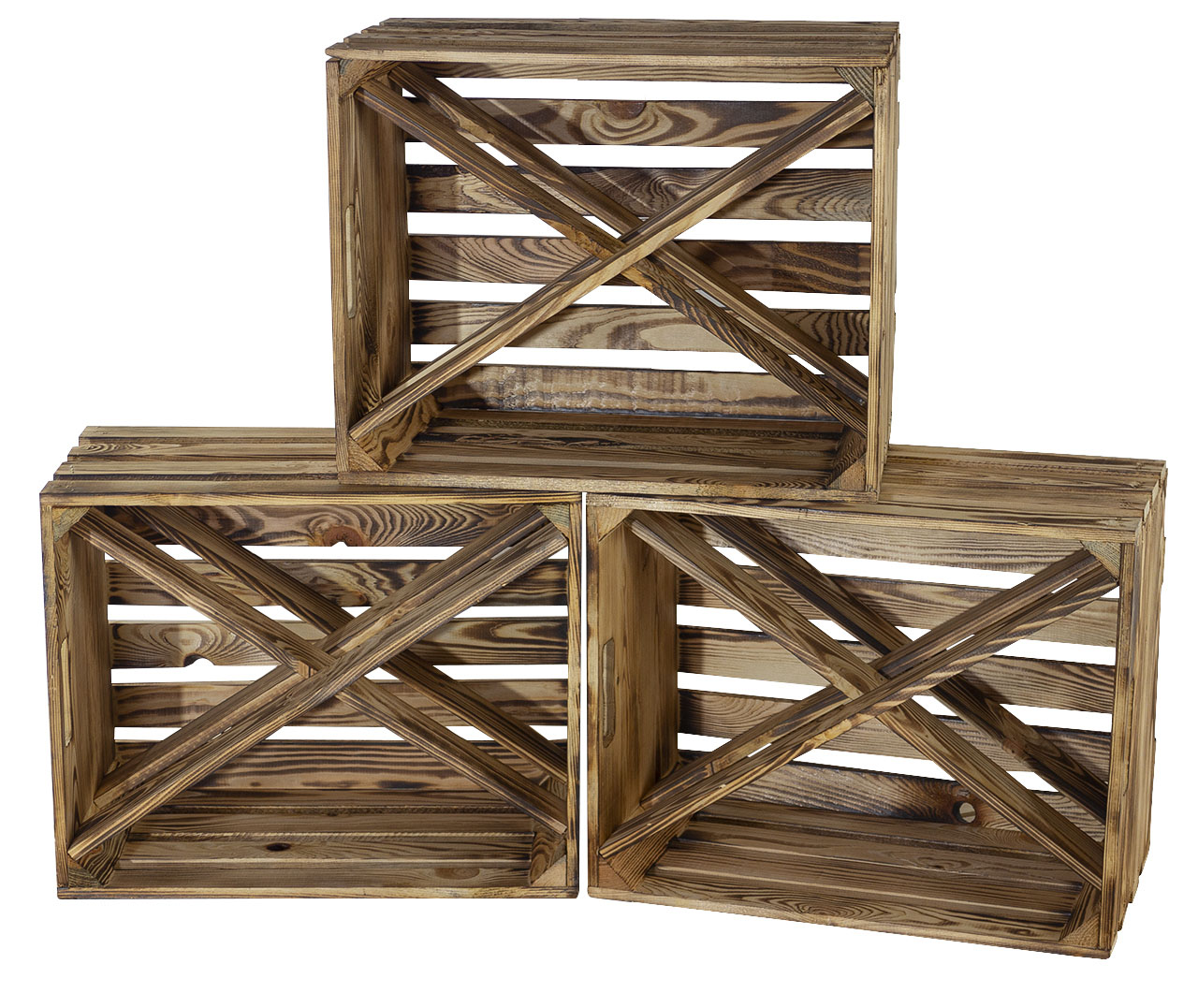 Geflammte Kiste JOHX als Flaschenregal 50x40x23cm