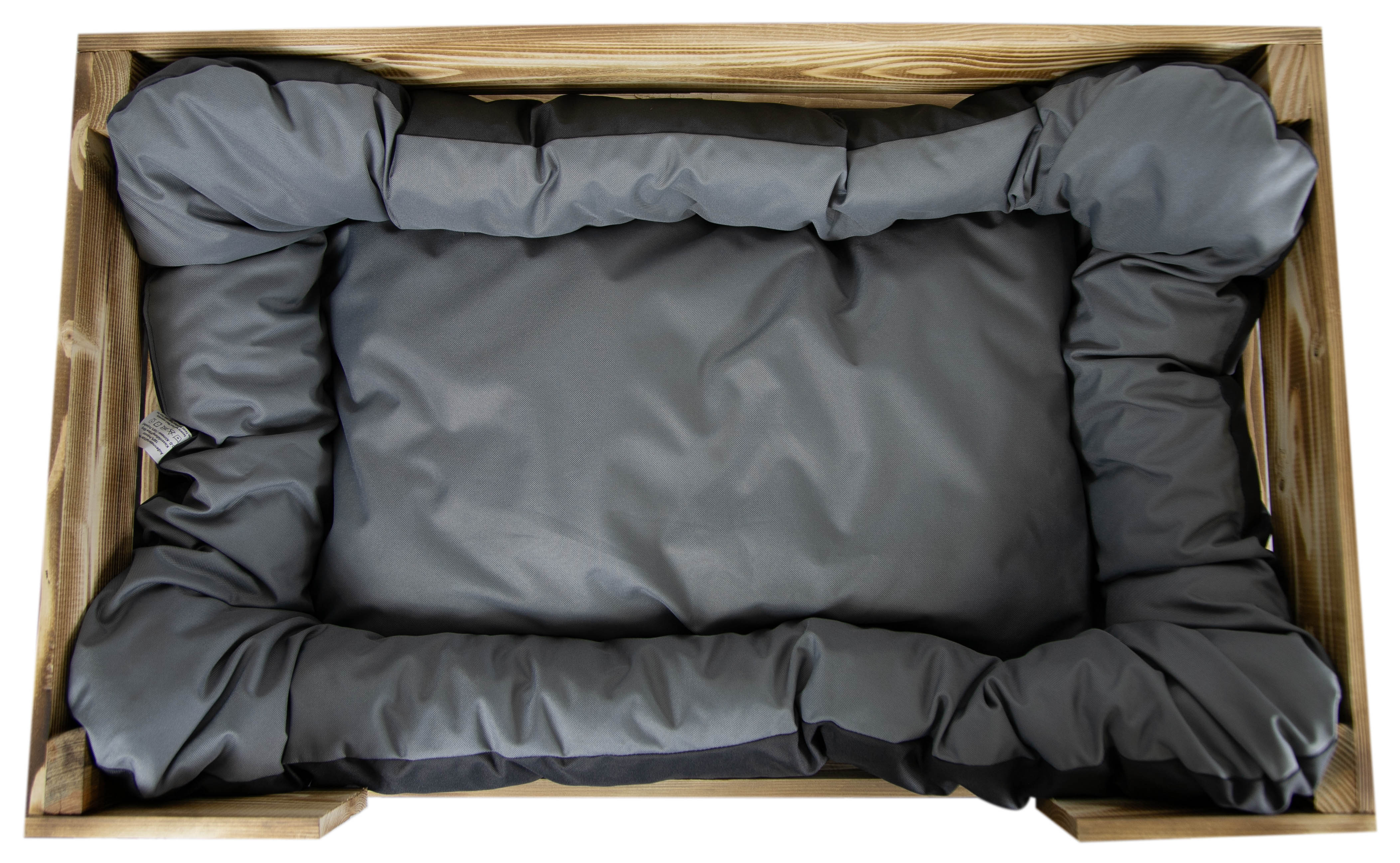 Hundebett Rocky Geflammt mit Kissen grau 80x50x21cm Hundebett Rocky Geflammt mit Kissen grau 80x50x21cm