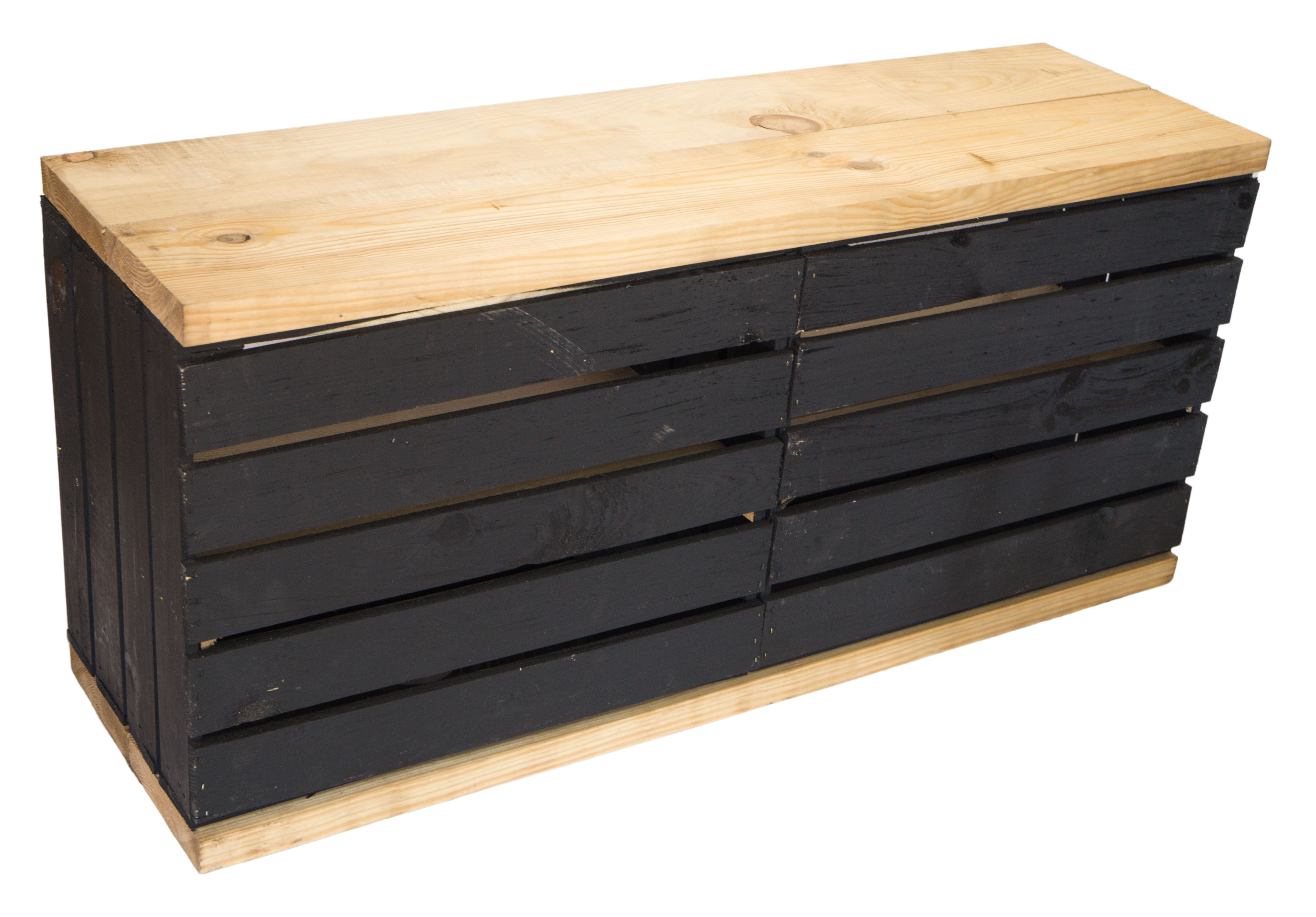 Sitzbank schwarz mit Sitzfläche aus dicken Holzplanken Natur mit Mittelbrett Natur Sitzbank schwarz mit Sitzfläche aus dicken Holzplanken Natur mit Mittelbrett Natur