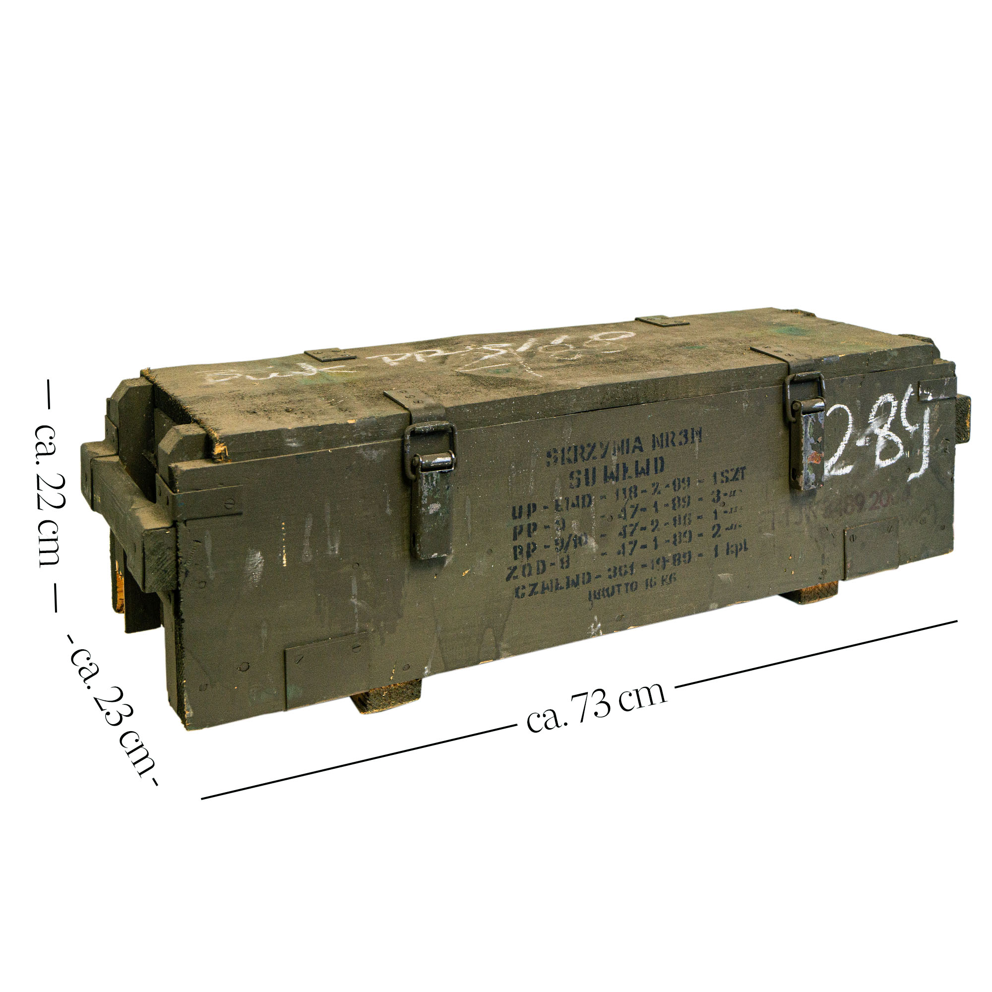 Vintage Frachtkiste NR3M – stabile Transportkiste mit Metallbeschlägen 73×23×22 cm Vintage Frachtkiste NR3M – stabile Transportkiste mit Metallbeschlägen 73×23×22 cm