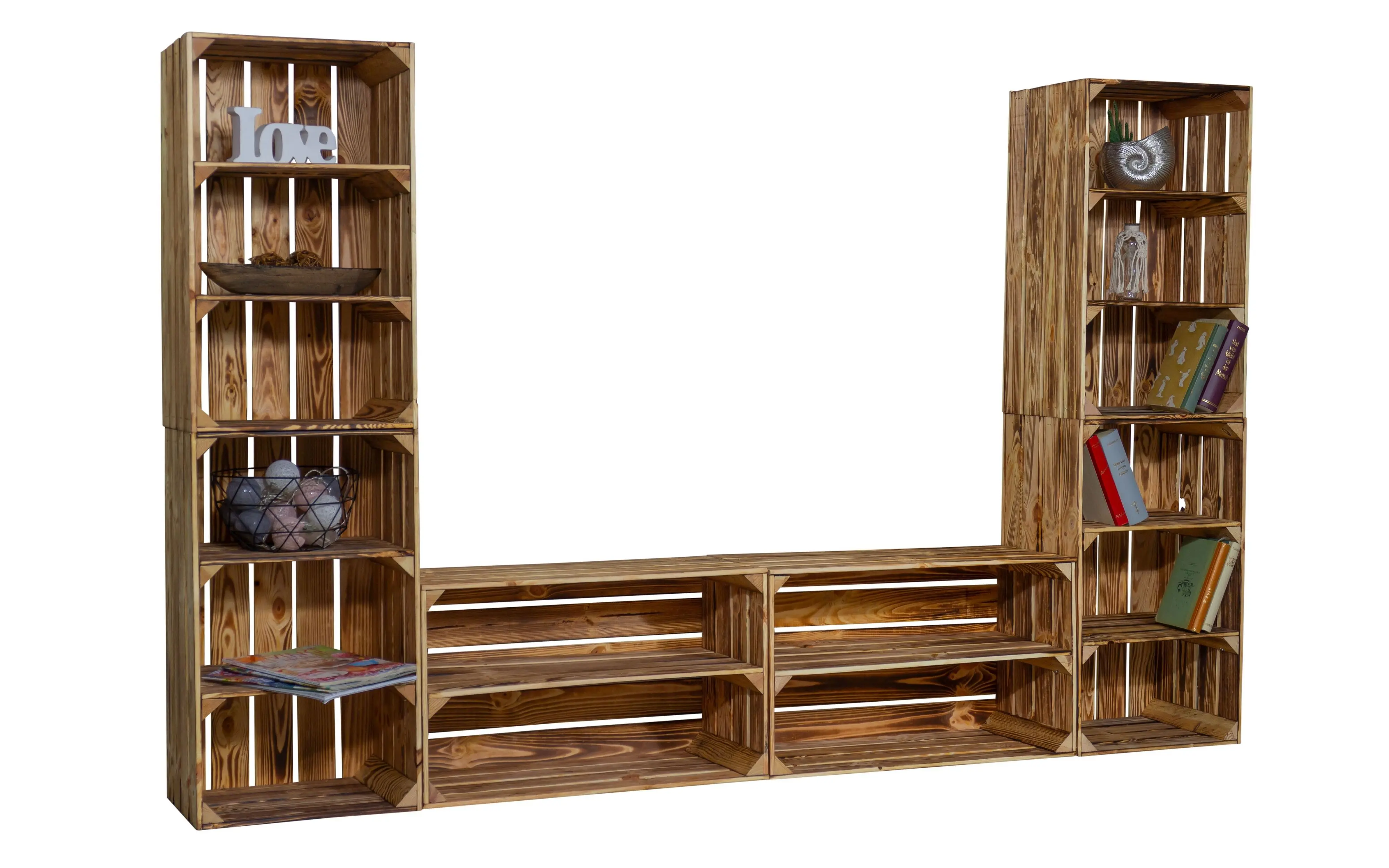 TV-Board "Steven" mit hohen Regalkisten TV-Board "Steven" mit hohen Regalkisten