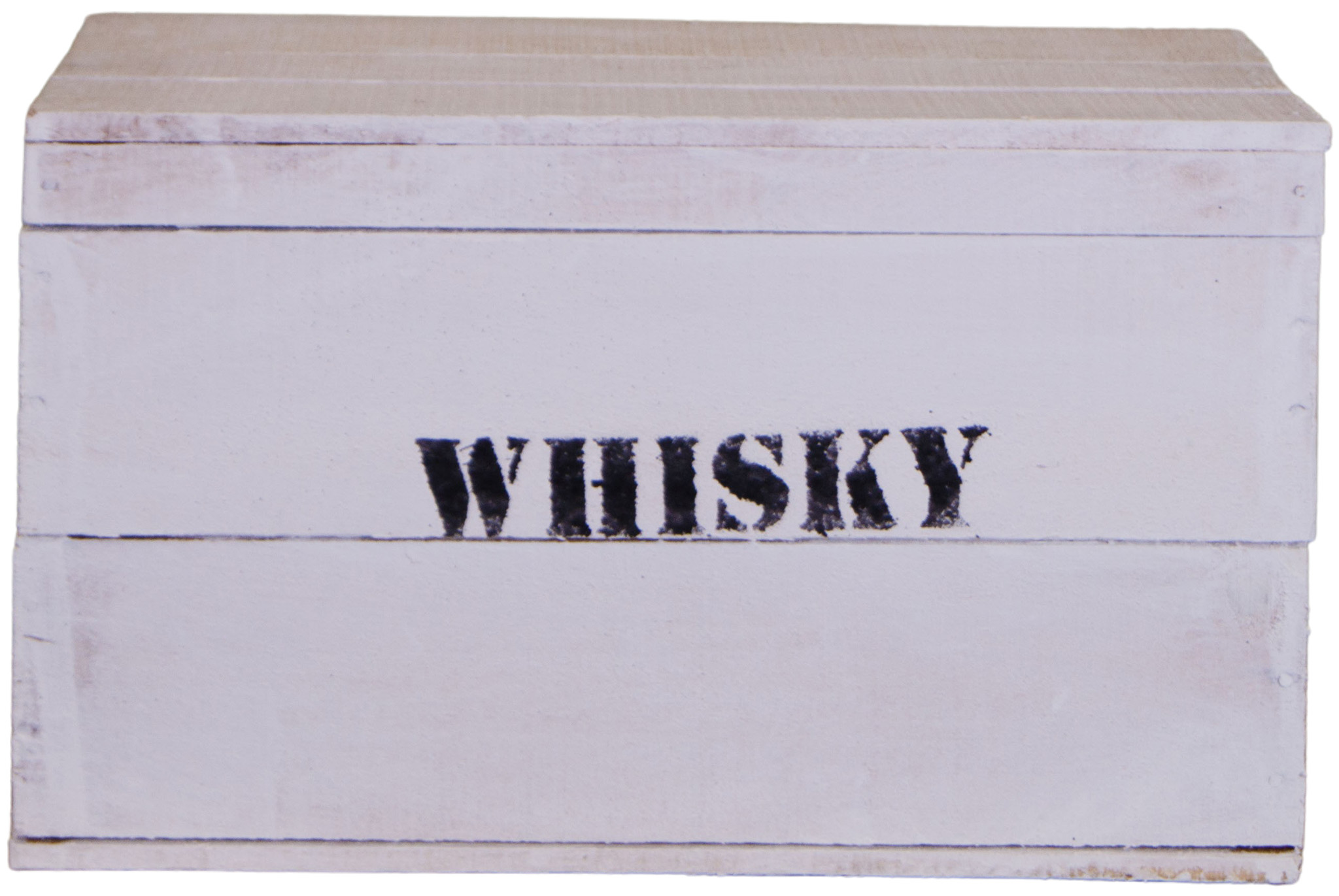 alte Holztruhe weiß Whisky mit Deckel in Größe M alte Holztruhe weiß Whisky mit Deckel in Größe M
