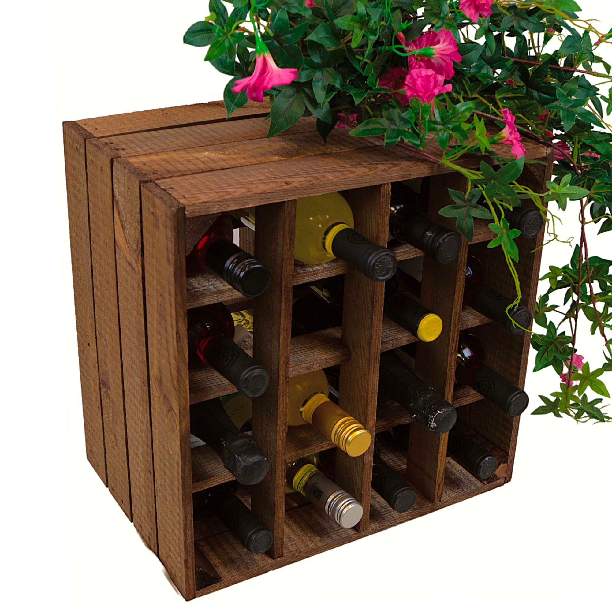 Weinregal "16er" mit dunkler Einlage 40x40x27cm Weinregal "16er" mit dunkler Einlage 40x40x27cm