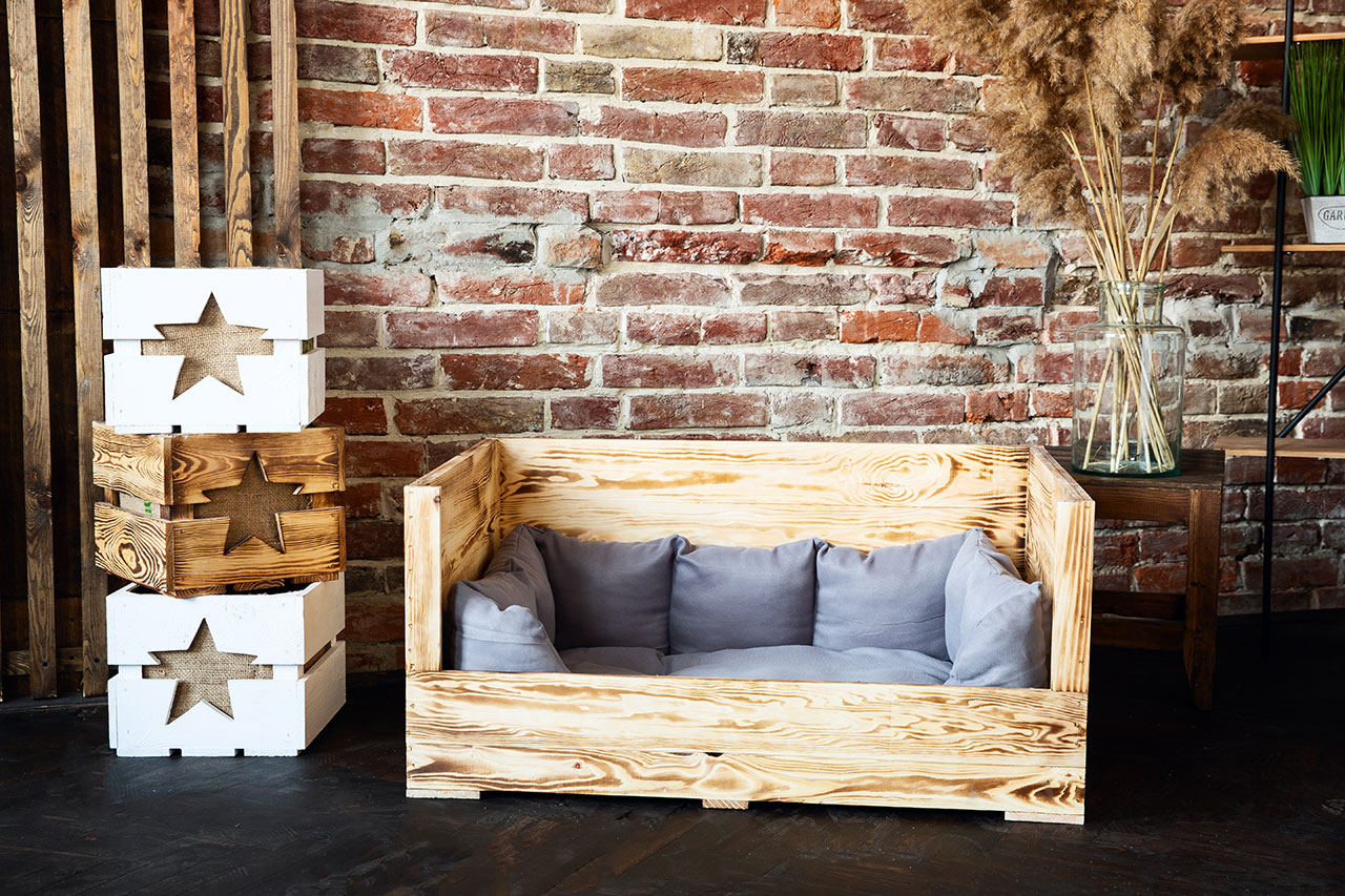 Hundebett Balu geflammt mit Kissen 90x57x45cm XXL Hundebett Balu geflammt mit Kissen 115x54x40,5cm