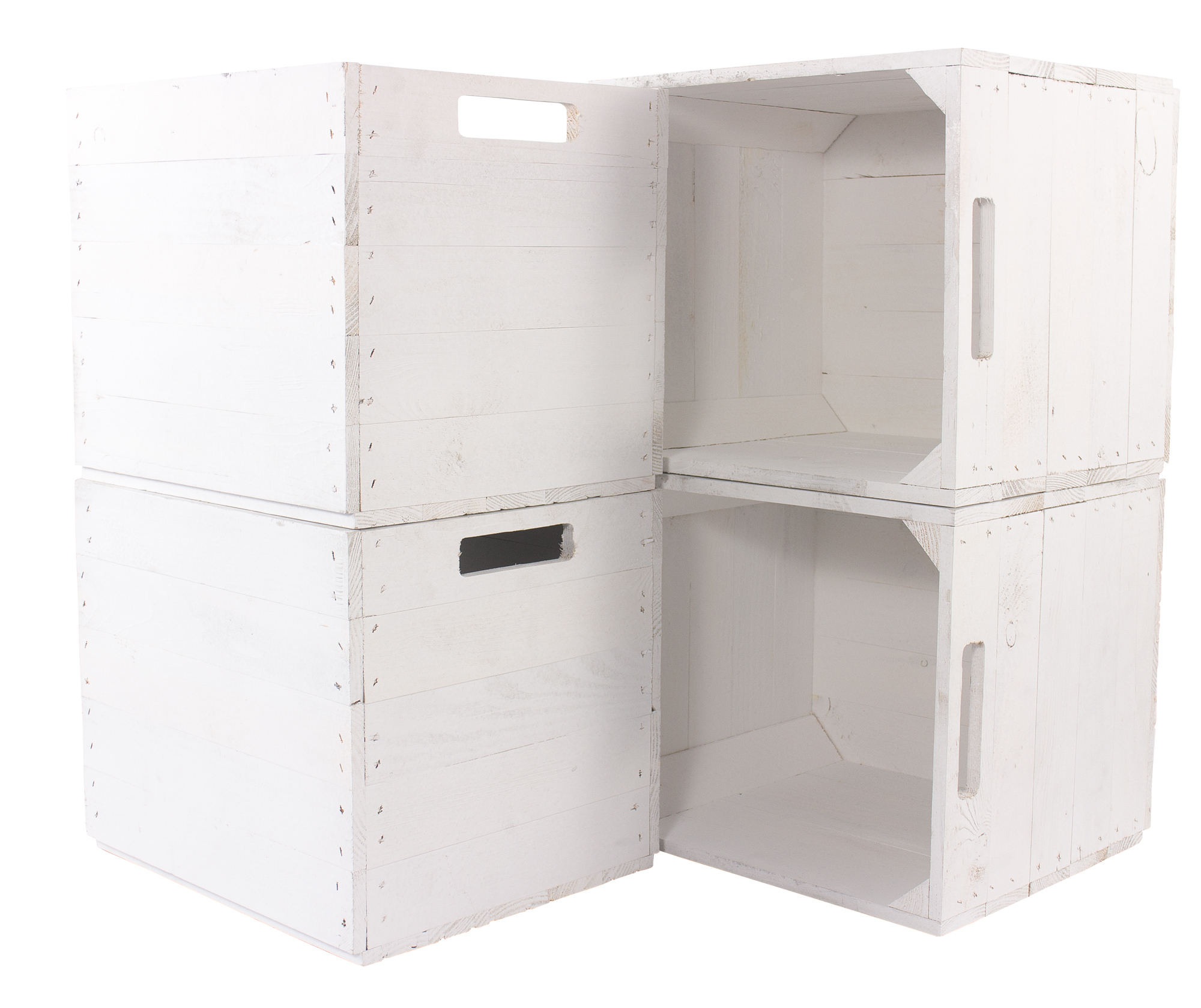 Holzkiste "weiß" für Kallax Regale 33x37,5x32,5cm Aufbewahrungskiste Weiß mit türkisem Anker