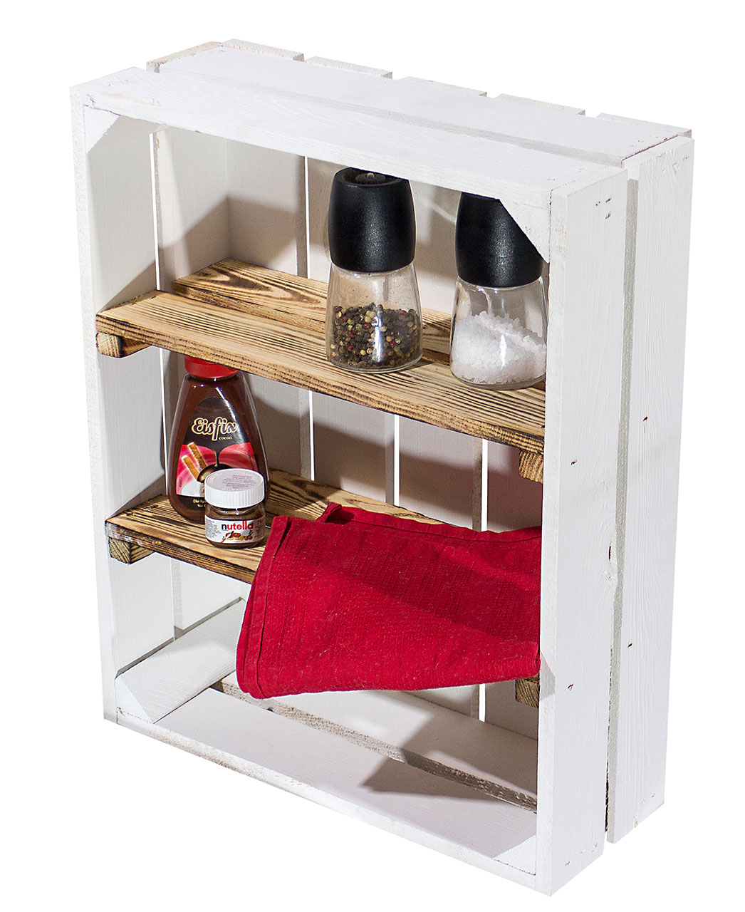 Regalkiste flach mit 2 geflammten Mittelbrettern 50x40,5x16cm Regalkiste flach mit 2 geflammten Mittelbrettern 50x40,5x16cm