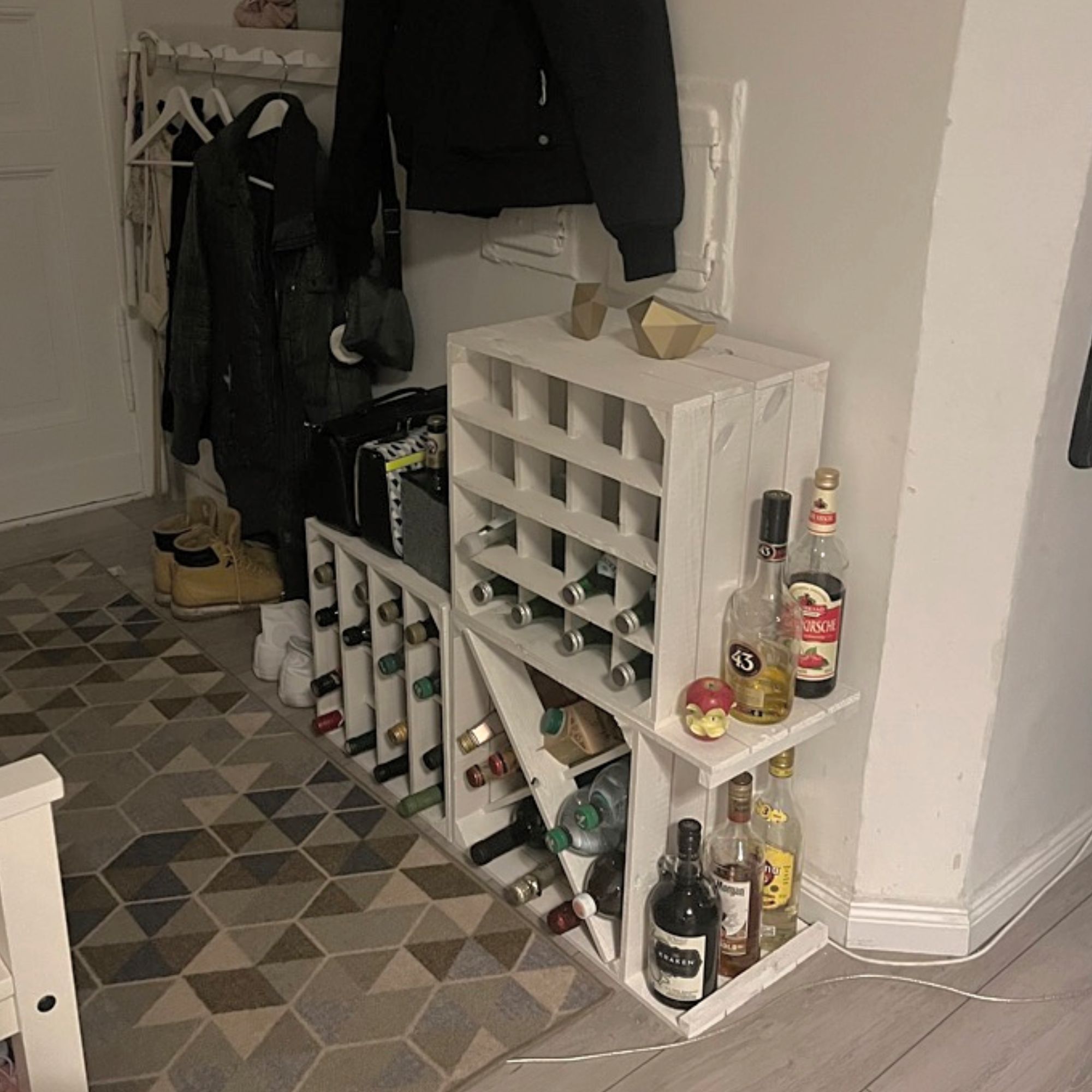 Weinregal "X" zur Flaschenlagerung weiß 50x40x27cm