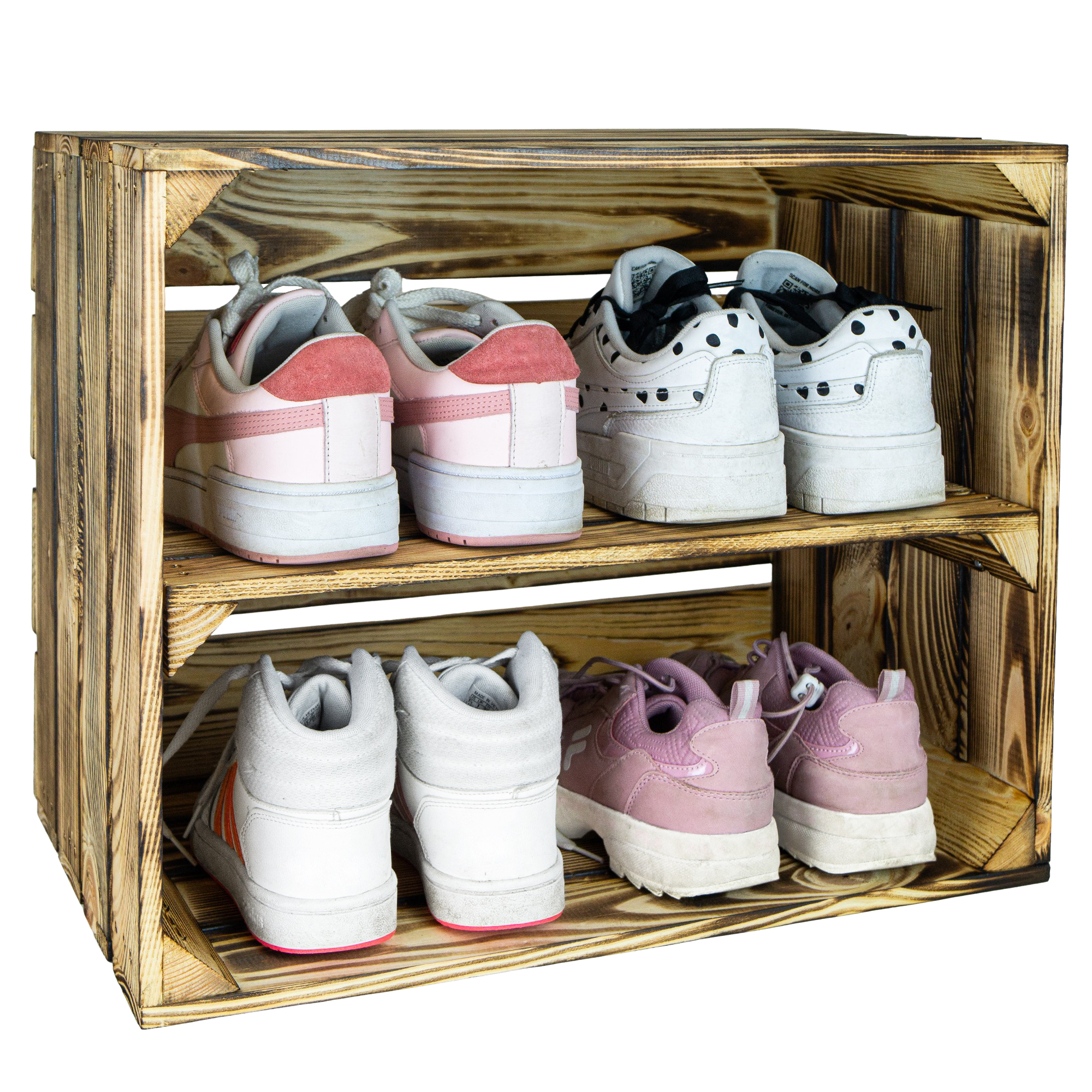 Geflammte Kiste für Schuh-und Bücherregal 50x40x30cm