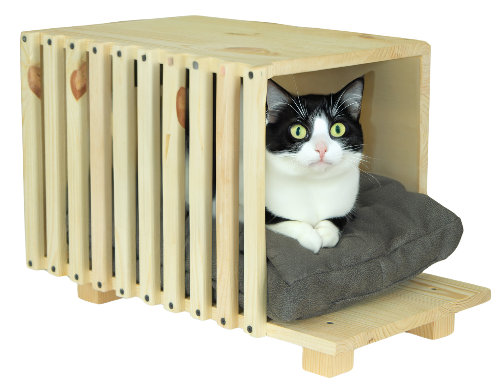 Katzenbett in natur mit Kissen 50x30x34cm Katzenbett in natur mit Kissen 50x30x34cm