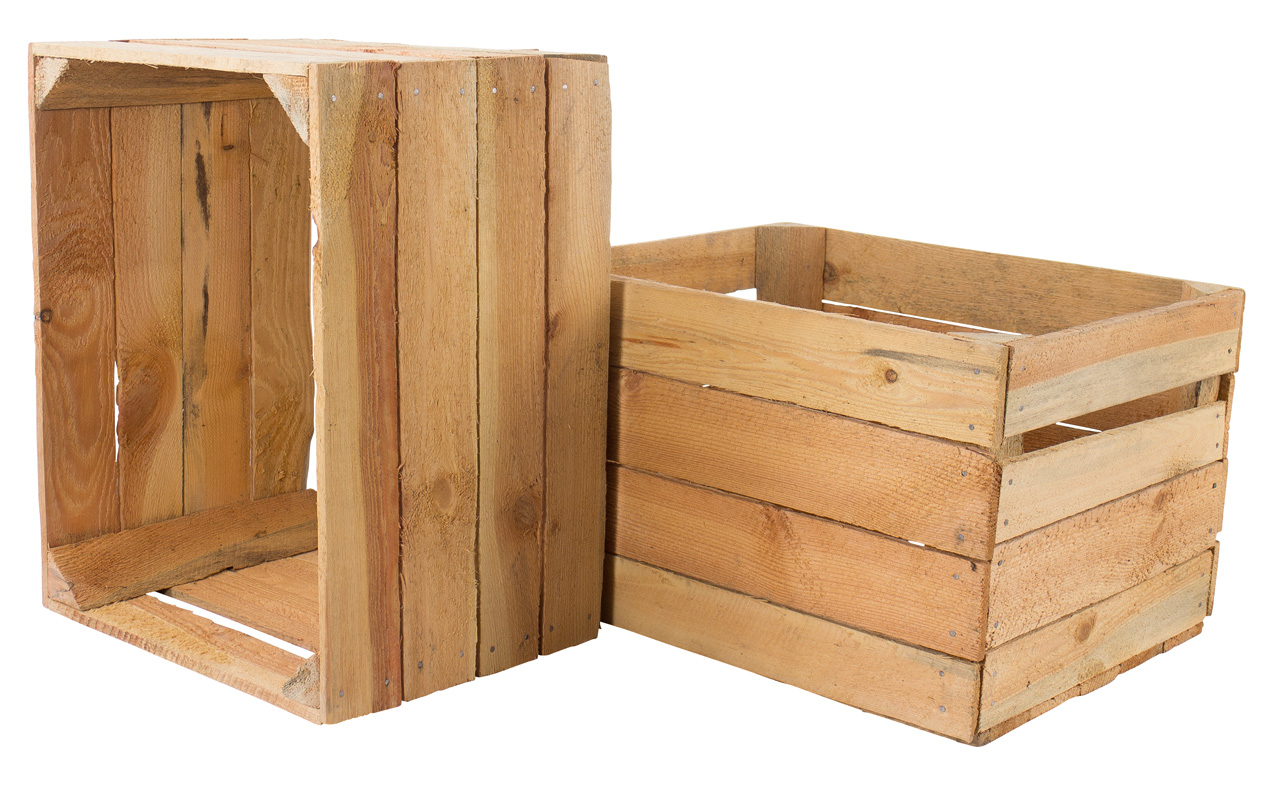 Gebrauchte stabile helle Obstkiste ohne Aufdruck 50x40x30cm Alte stabile helle Kiste mit maritimen Aufdruck "ANKER" 50x40x30cm