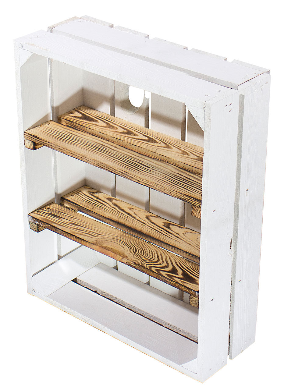 Regalkiste flach mit 2 geflammten Mittelbrettern 50x40,5x16cm Regalkiste flach mit 2 geflammten Mittelbrettern 50x40,5x16cm