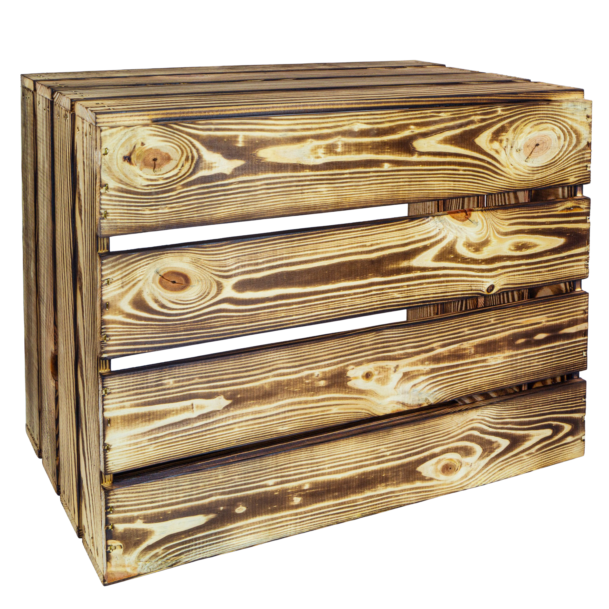 Neue geflammte Apfelkiste im Vintage Design 50x40x30cm