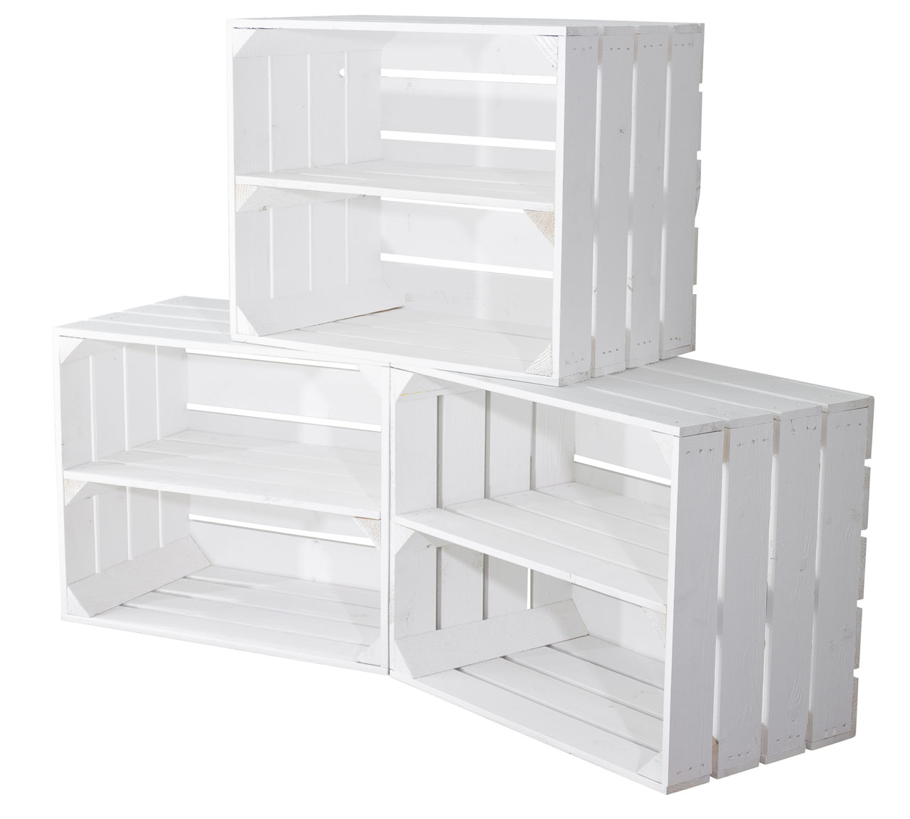 Weiße Kiste als Schuh- und Bücherregal 50x40x30cm