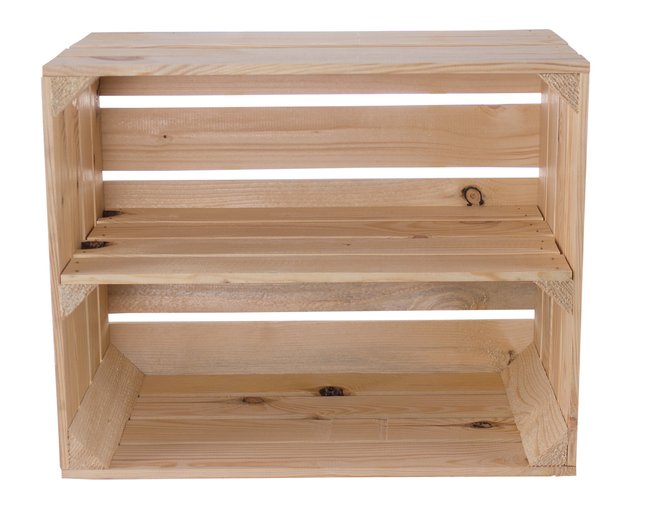 Holzkiste mit Mittelboden 50x40x30cm 4x Holzkiste für Schuh-und Bücherregal 50x40x30cm