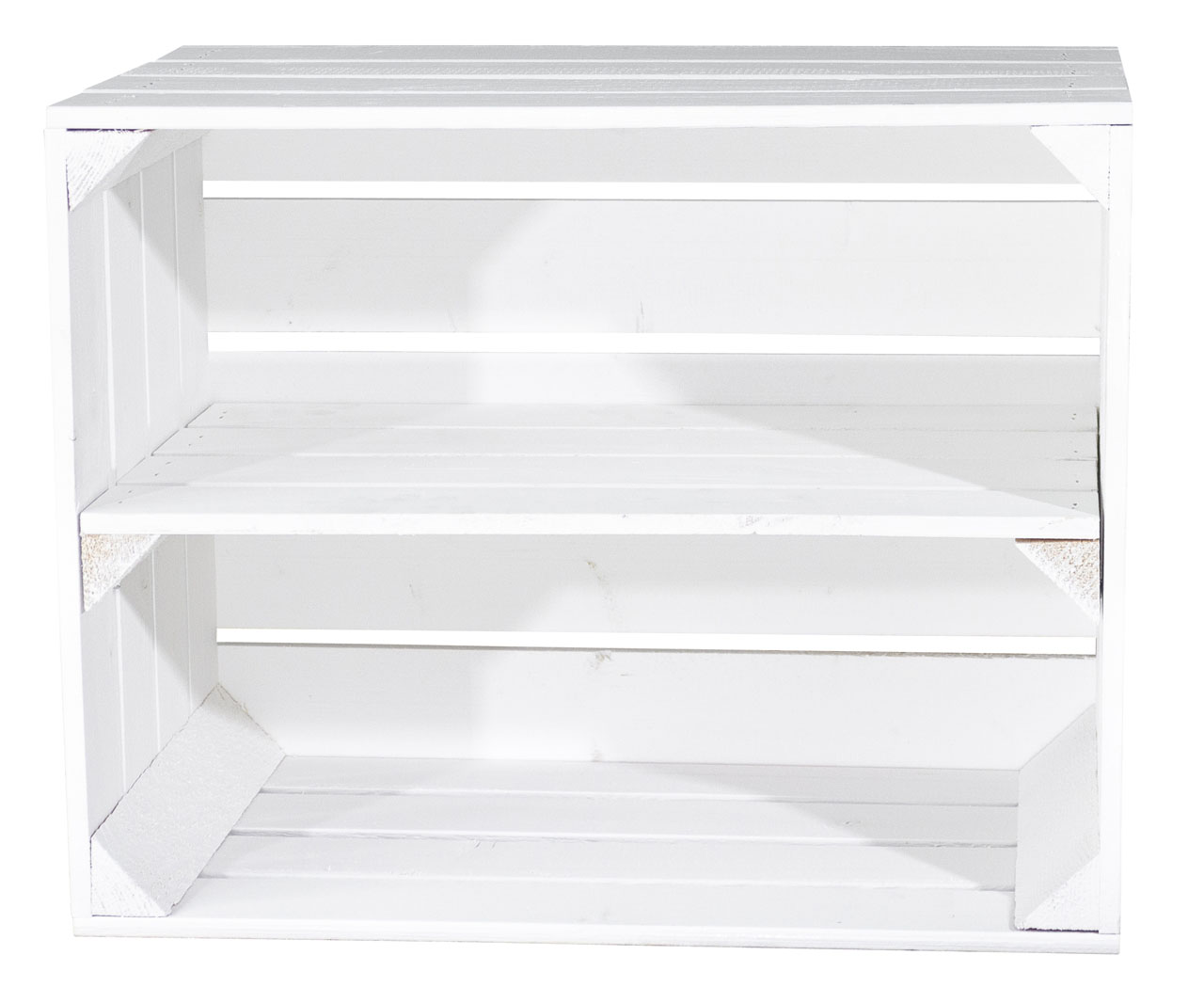 Weiße Kiste als Schuh- und Bücherregal 50x40x30cm