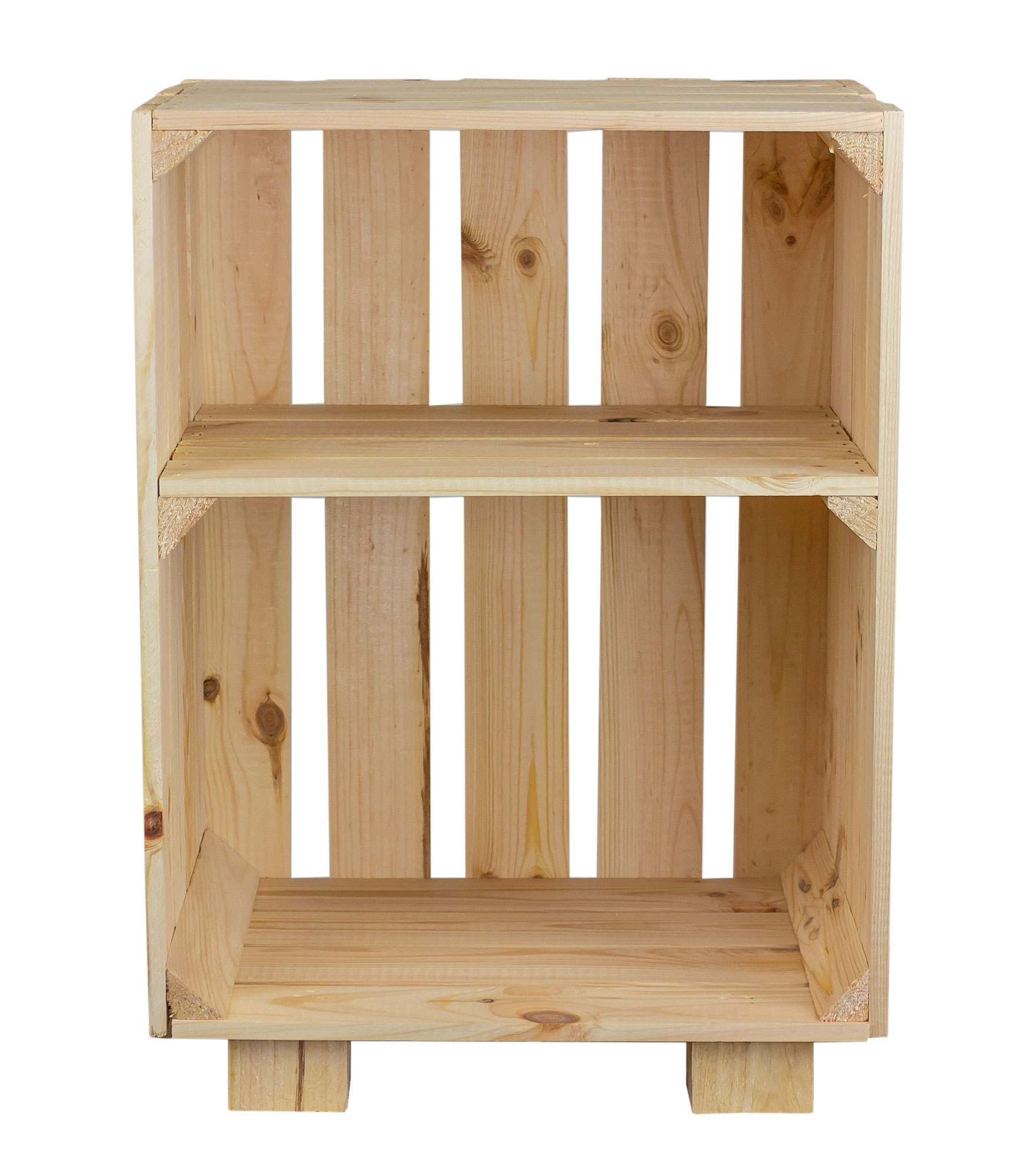 Heller Nachttisch mit Mittelbrett und Füßen 30,5x40x54cm