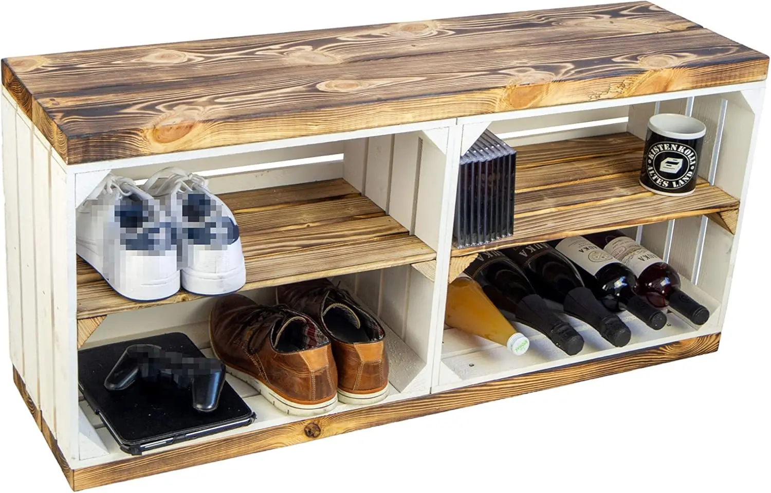 geflammte Holzplanke 100 x 14,5 x 2cm, geflammt Bohlenbrett geflammte Holzplanke 100 x 14,5 x 2cm, geflammt Bohlenbrett